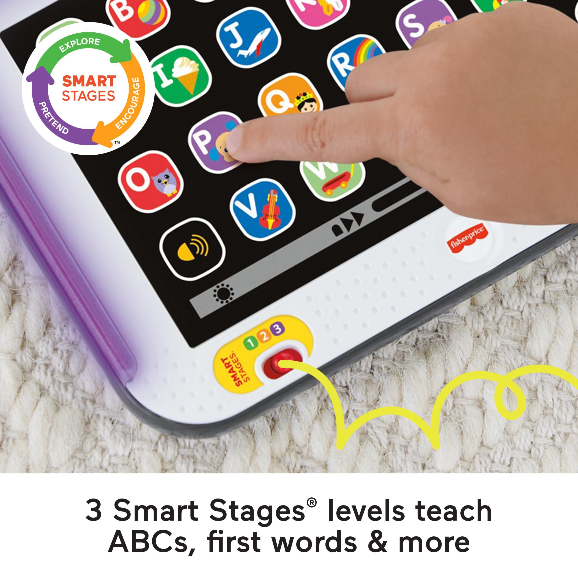 Fisher-Price Laugh & Learn Smart Stages Tablet - Educational Electronic Learning Toy for Toddlers 12 Months+ 4