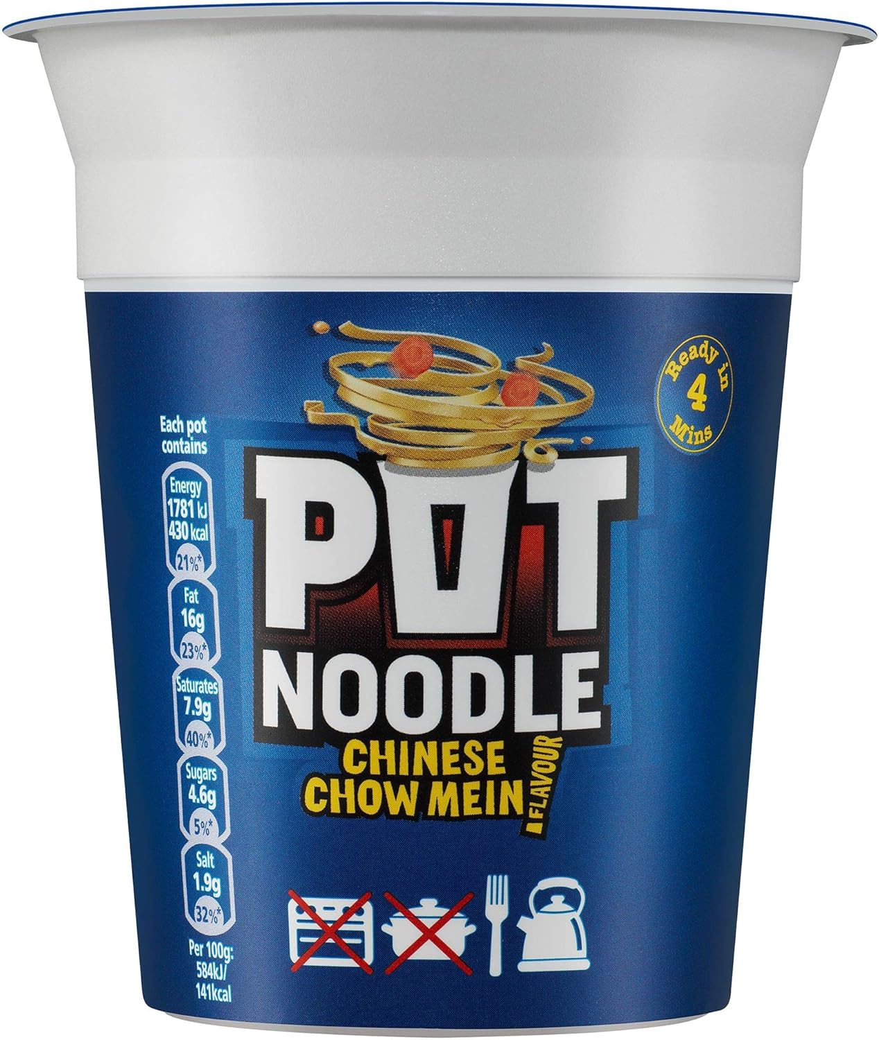 Pot Noodle Chinese Chow Mein Vegetarian Instant Noodles 12 x 90 g 7