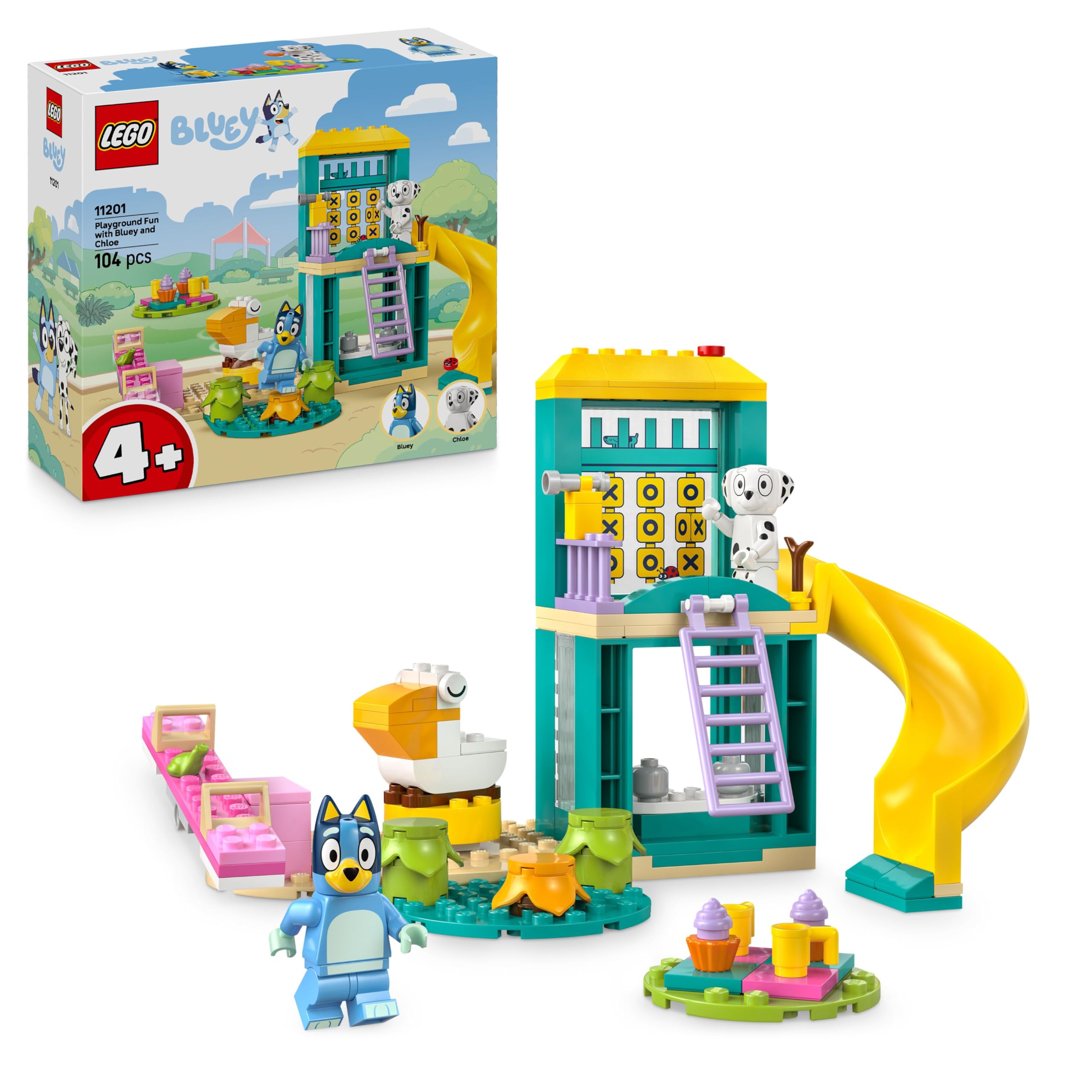 LEGO Bluey Playground Fun with Bluey and Chloe Building Set | Ages 4+ | Model 11201