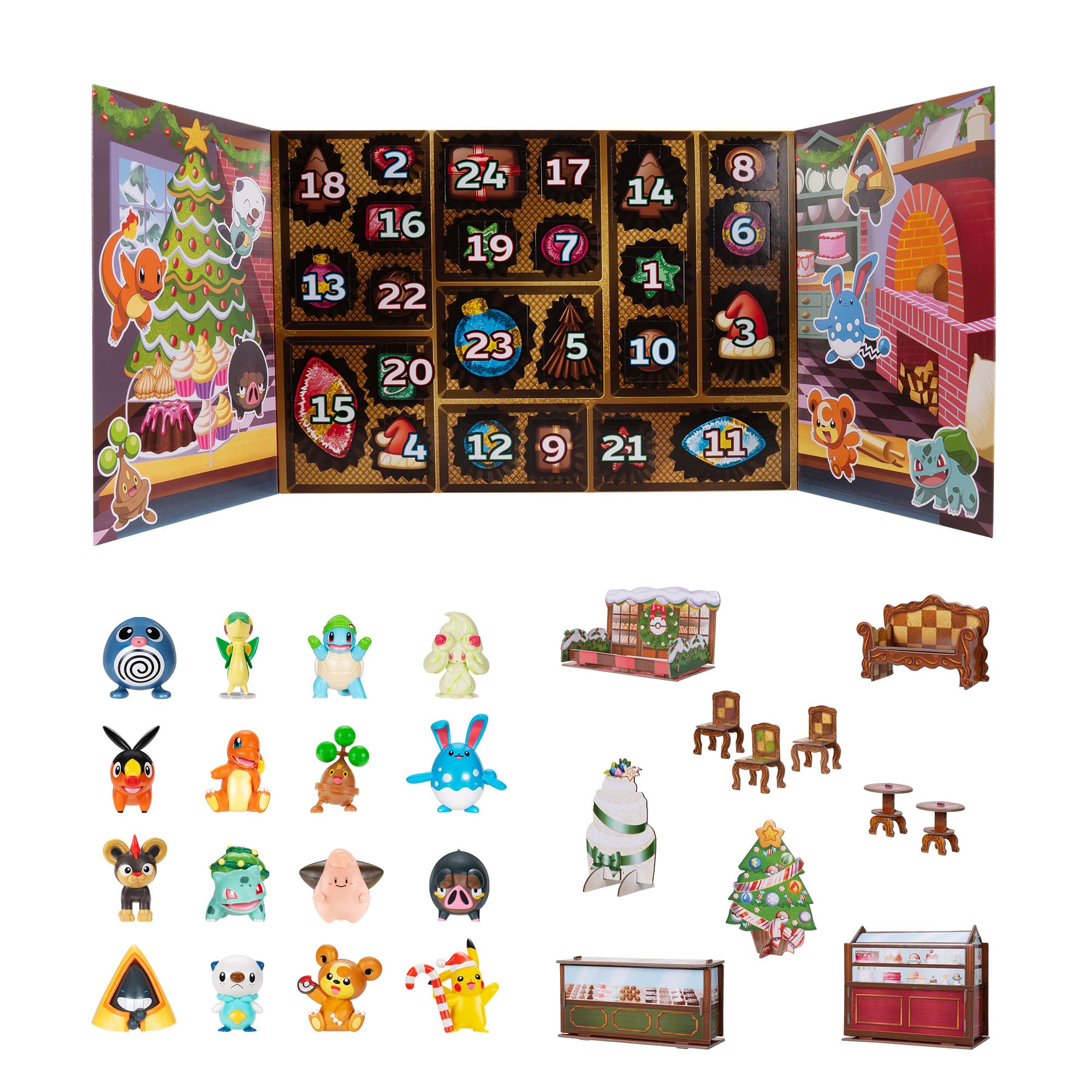 Pokémon Holiday Calendar 2025 - 24-Day Countdown with 16 Battle Figures & Accessories