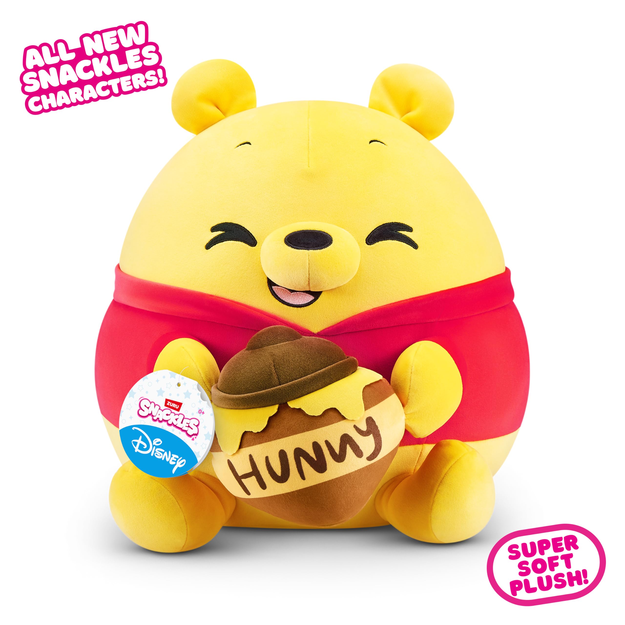 Snackles Disney 14-inch Plush - Winnie the Pooh by ZURU, Soft Stuffed Animal with Snack 4