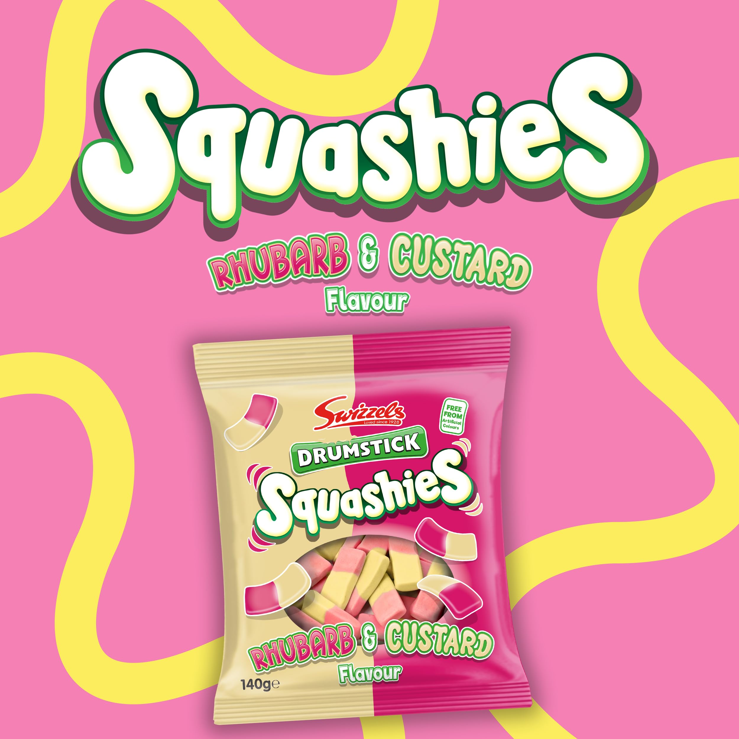 Swizzels Rhubarb and Custard Squashies - Chewy Sweets (120g) 3