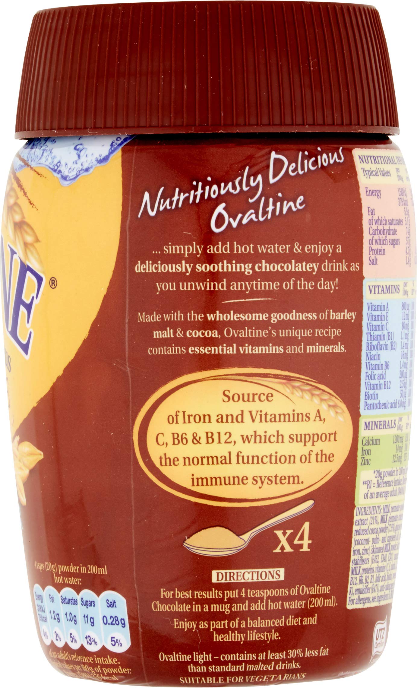 Ovaltine Chocolate Light Malted Drink Powder - 300 g 2