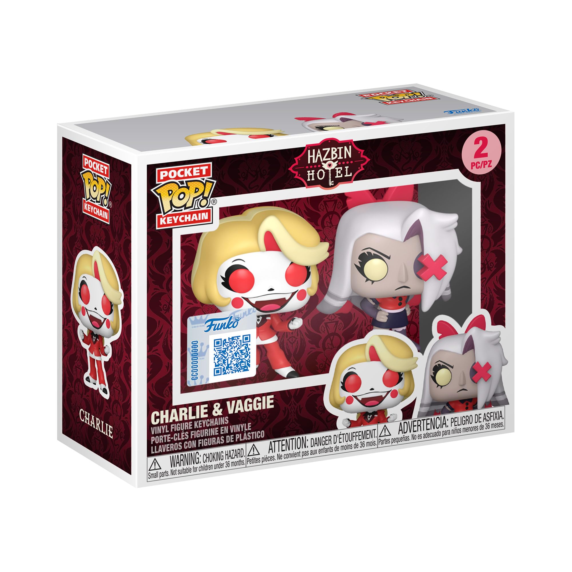 Funko POP! Keychain: Hazbin Hotel - Charlie & Vaggie 2 Pack | Vinyl Figure | Multicolor 2