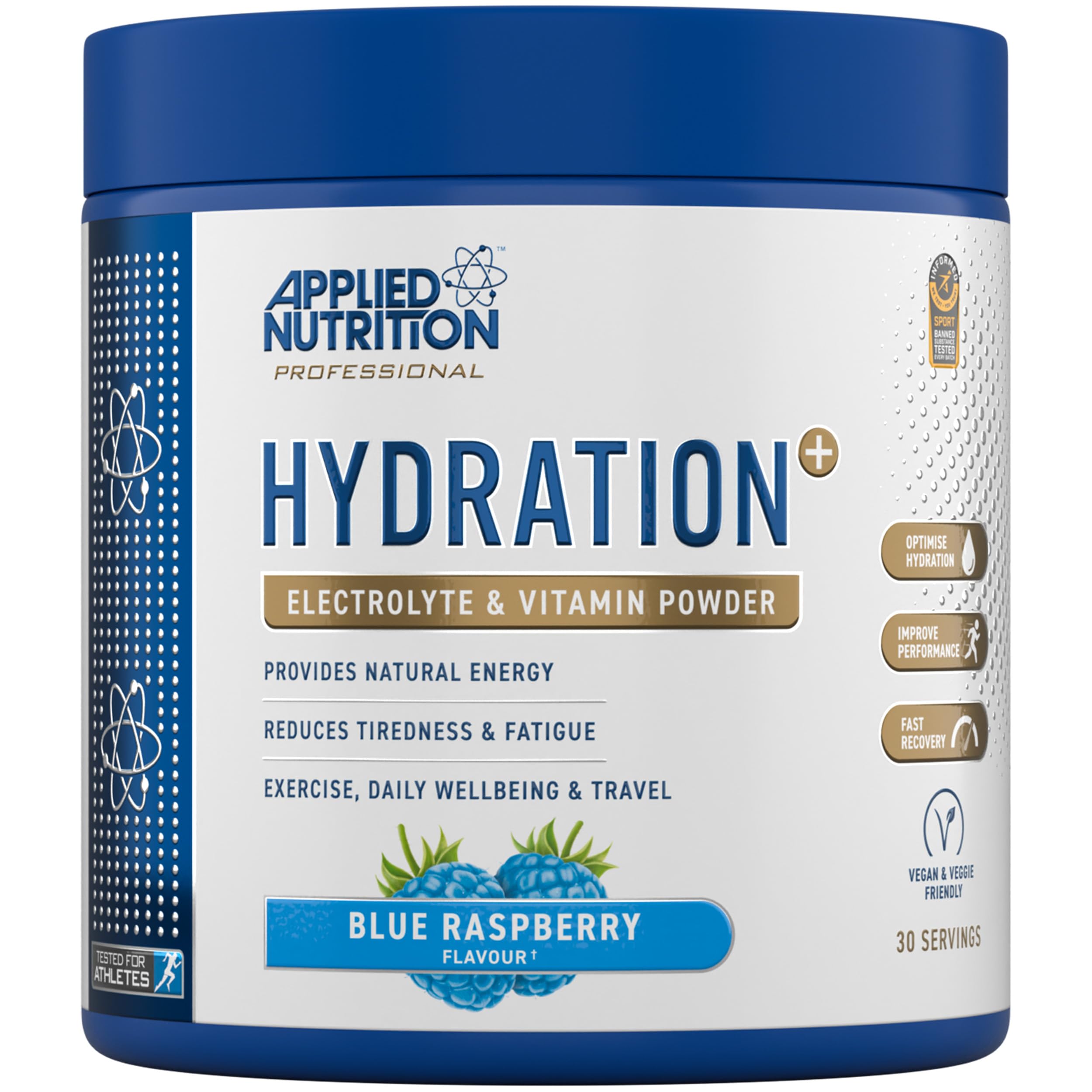 Applied Nutrition Hydration+ Electrolytes & Vitamin Powder Sugar-Free | 240g | Adult Sports Mix