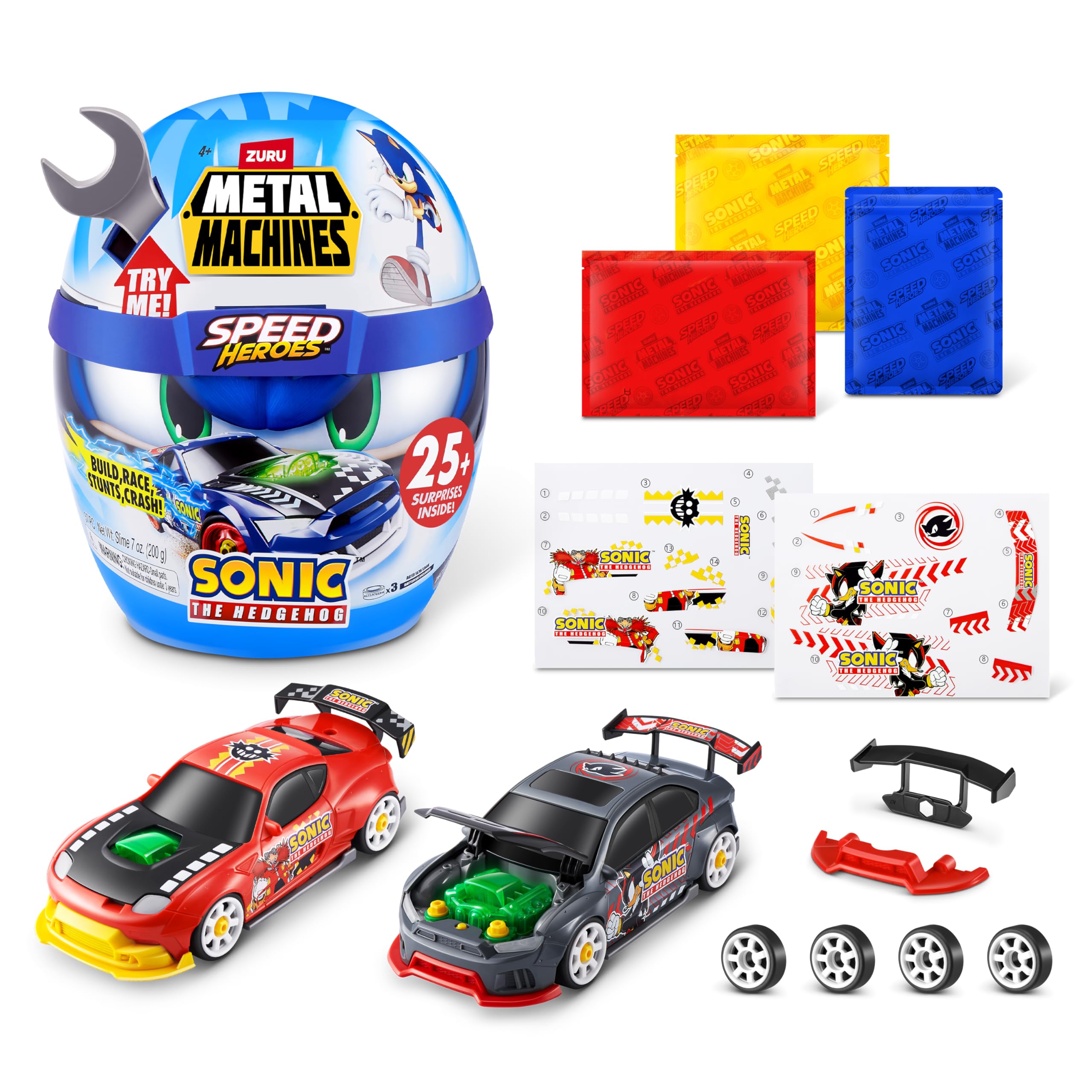 Metal Machines Speed Heroes by ZURU - Build & Race Sonic the Hedgehog Car (Model 67128) 3