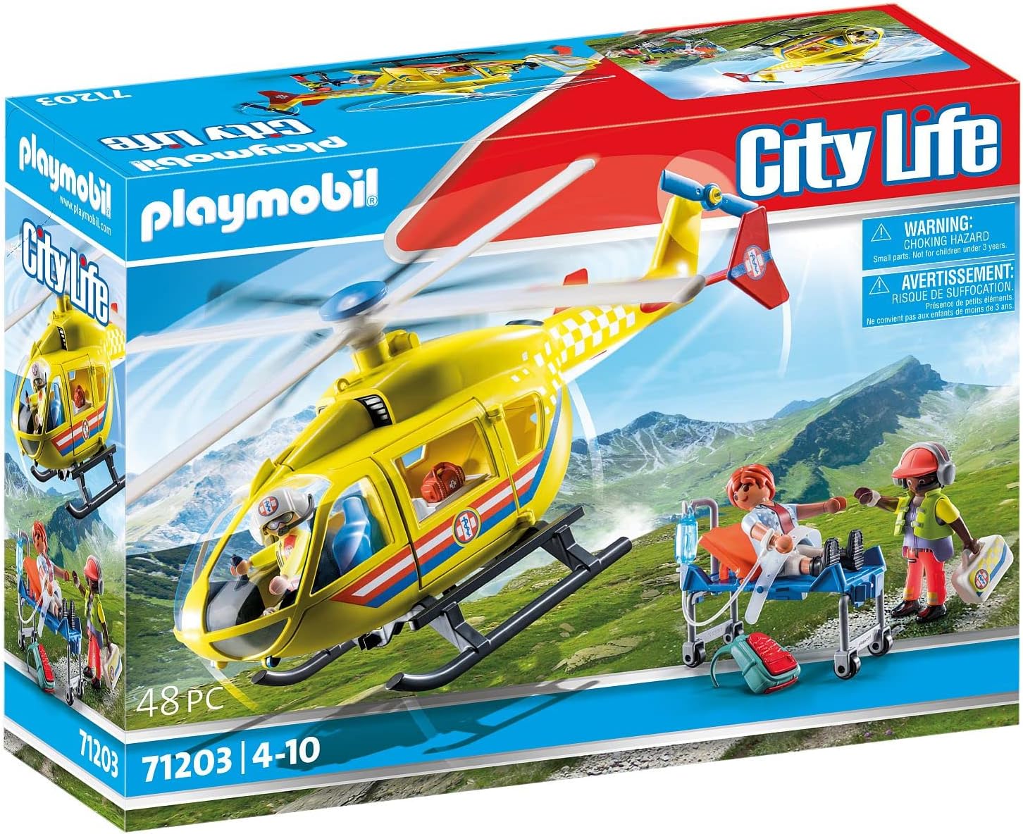 Playmobil 71203 City Life Medical Helicopter - Rescue Vehicle Playset for Kids 4+ 6