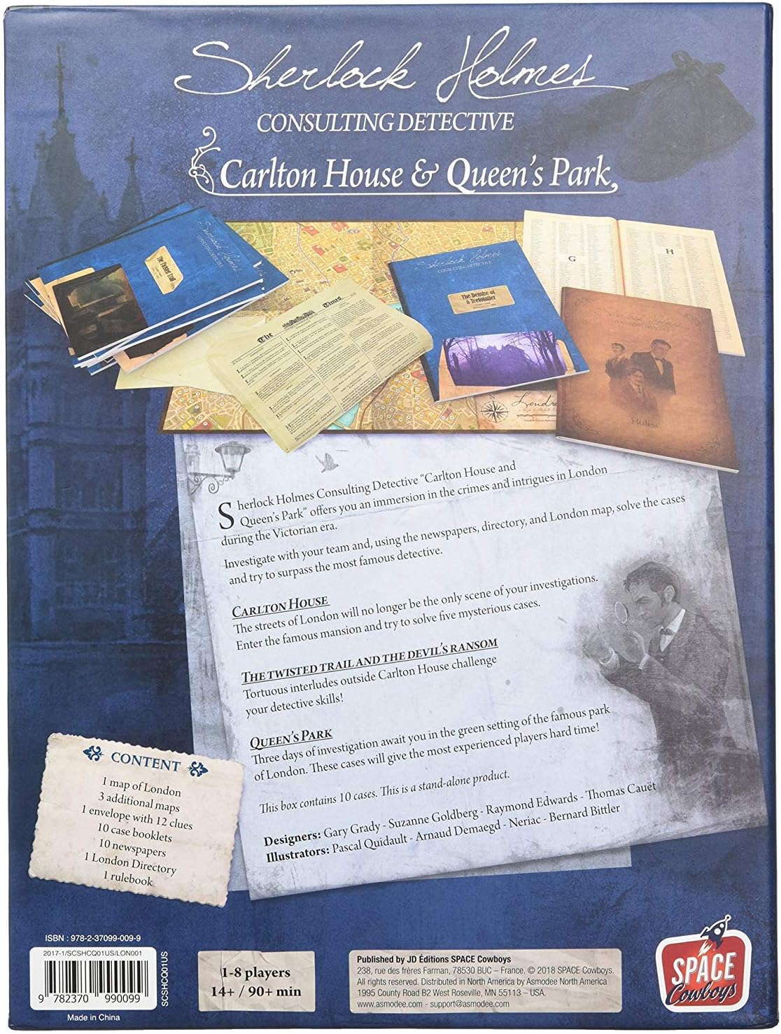 Space Cowboys Sherlock Holmes Consulting Detective: Carlton House & Queen's Park Board Game