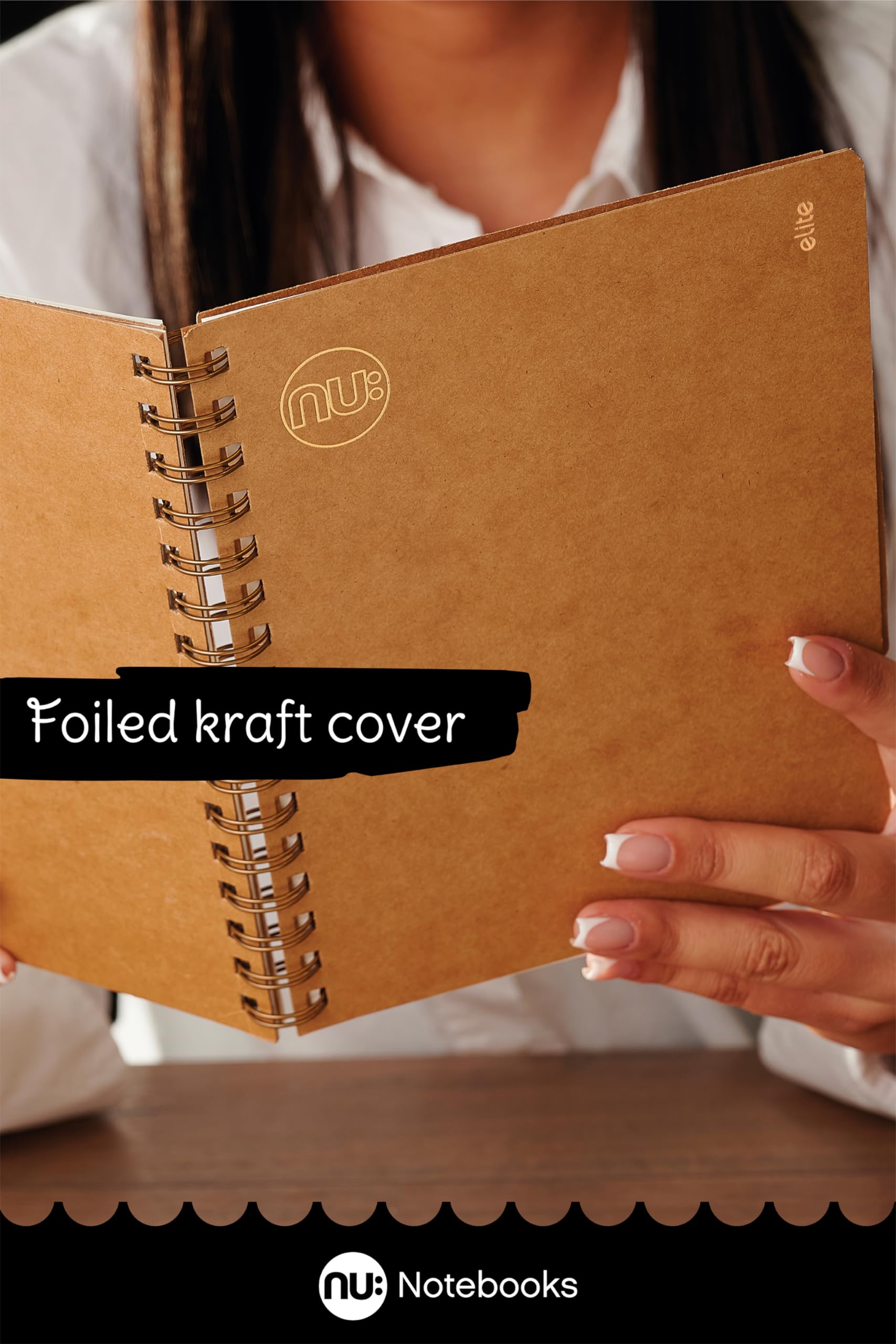 nu: Kraft Range A4 Wirebound Notebook - 160 Pages Ruled Cream Paper | 3 Pack 6