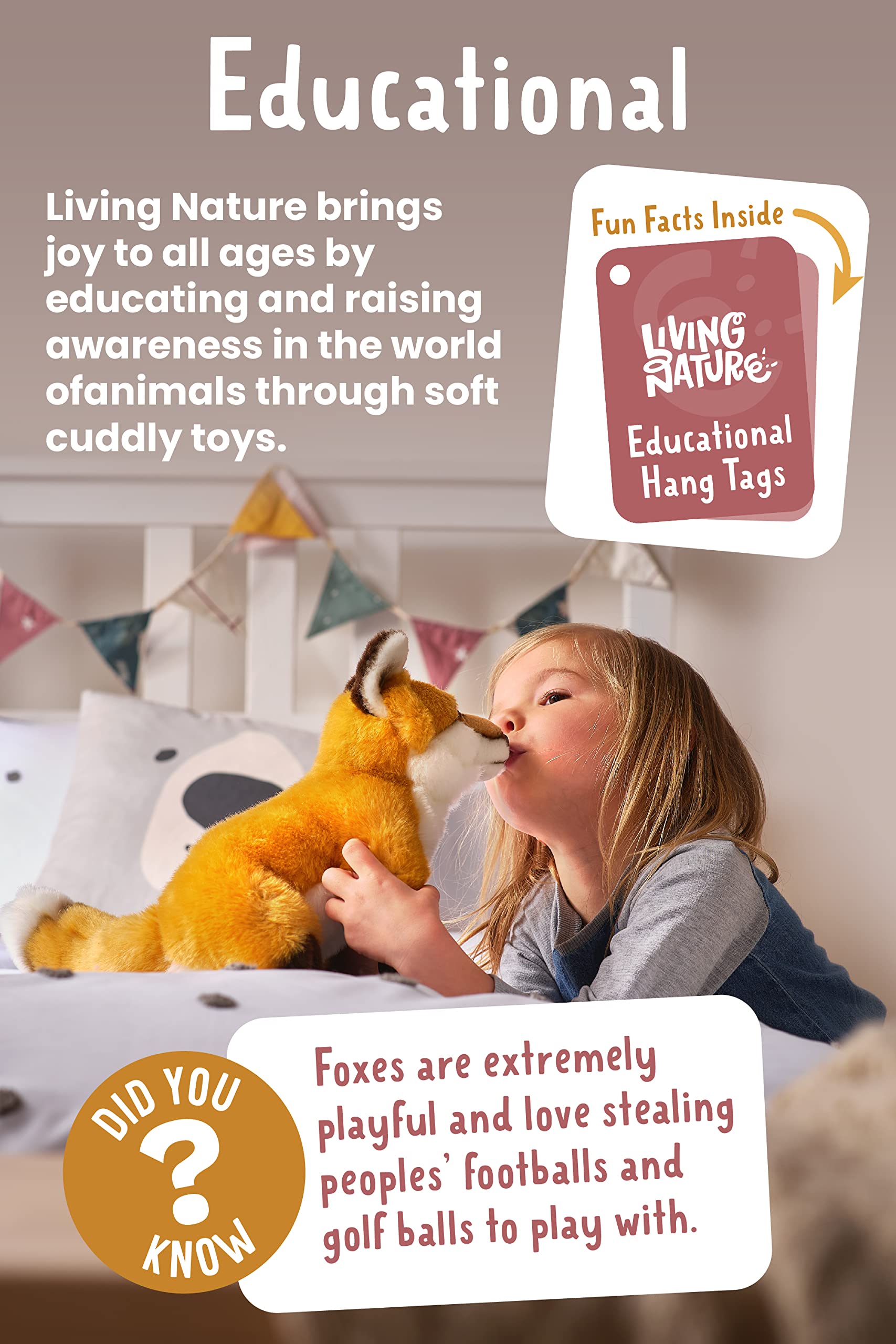 Living Nature Sitting Lop Eared Rabbit Plush Toy - 18 cm, Naturli Eco-Friendly Stuffed Animal 4