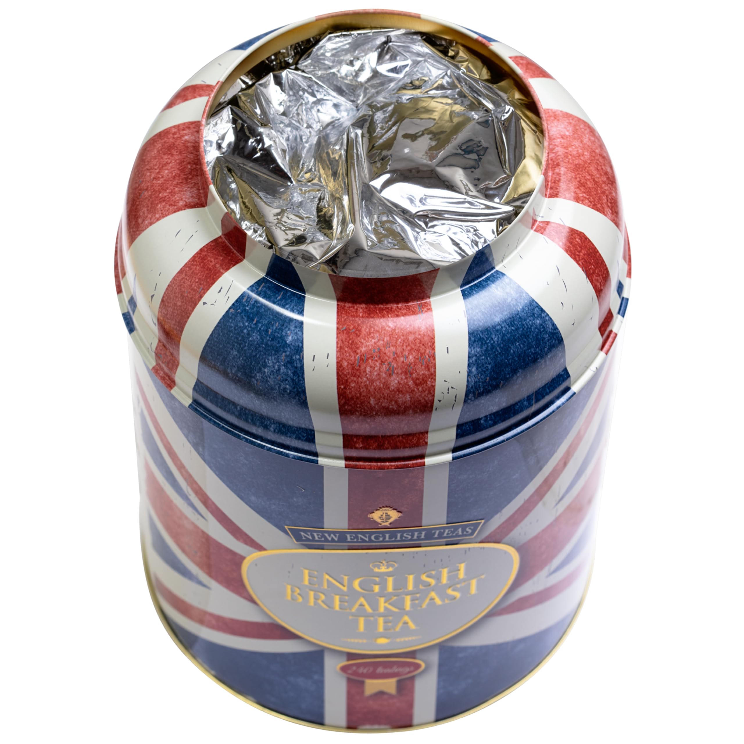 New English Teas Union Jack Large Round Tea Caddy with 240 English Breakfast Tea Bags 4
