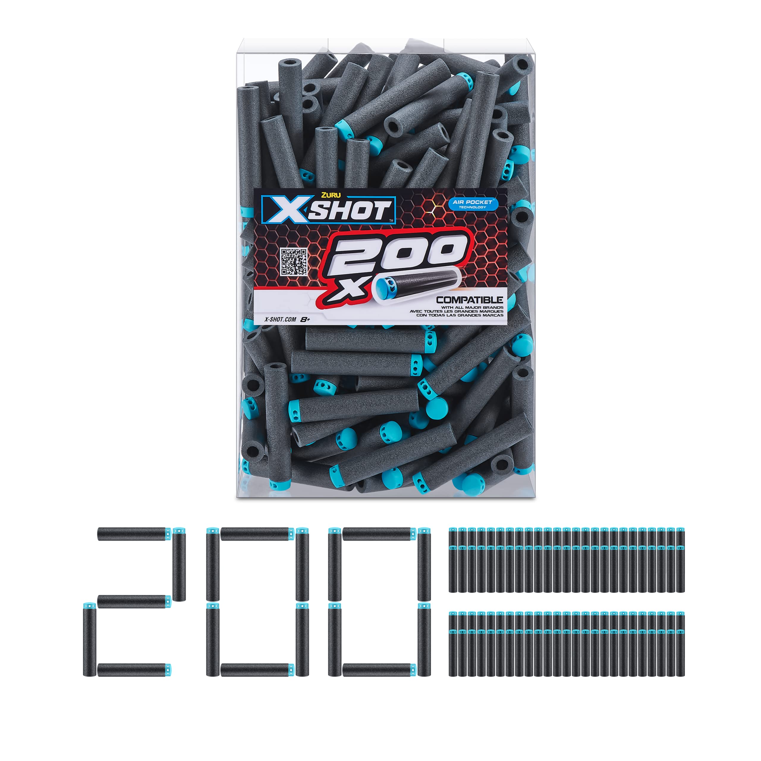 X-Shot Excel 200 Pack Refill Darts - Universal Foam Darts for Blaster Battles 5