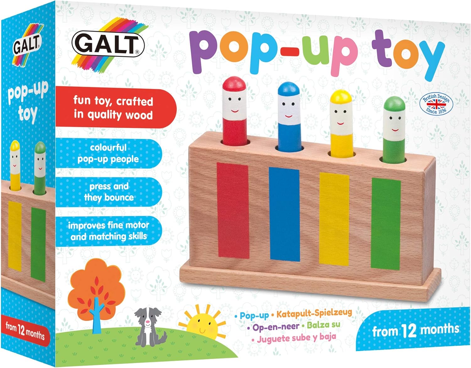 Galt Pop-Up Toy - Wooden Cause & Effect Learning Toy for 12 Months Plus 4