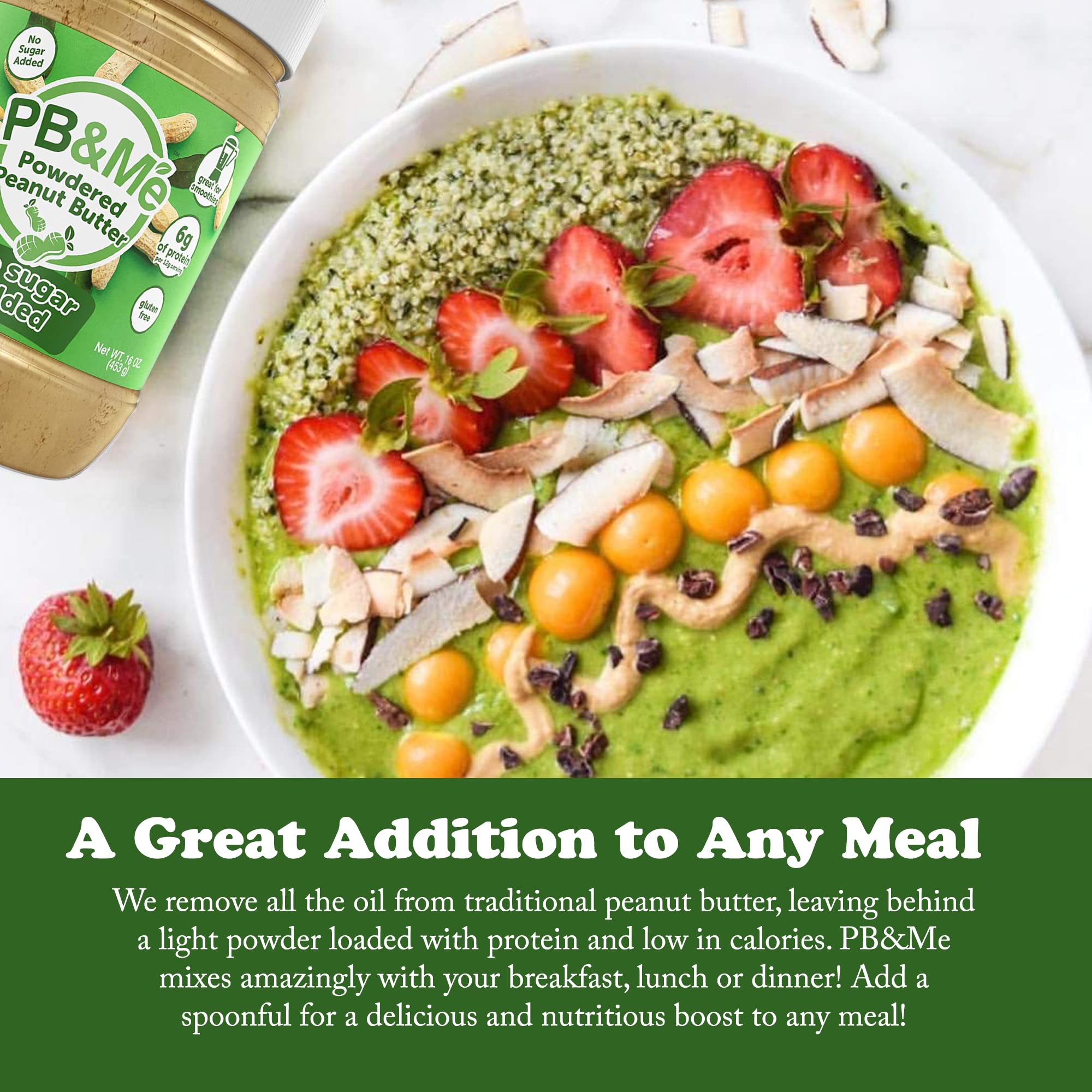 PB&Me Powdered Peanut Butter No Added Sugar 453g - Gluten Free, Non-GMO, Vegan 5