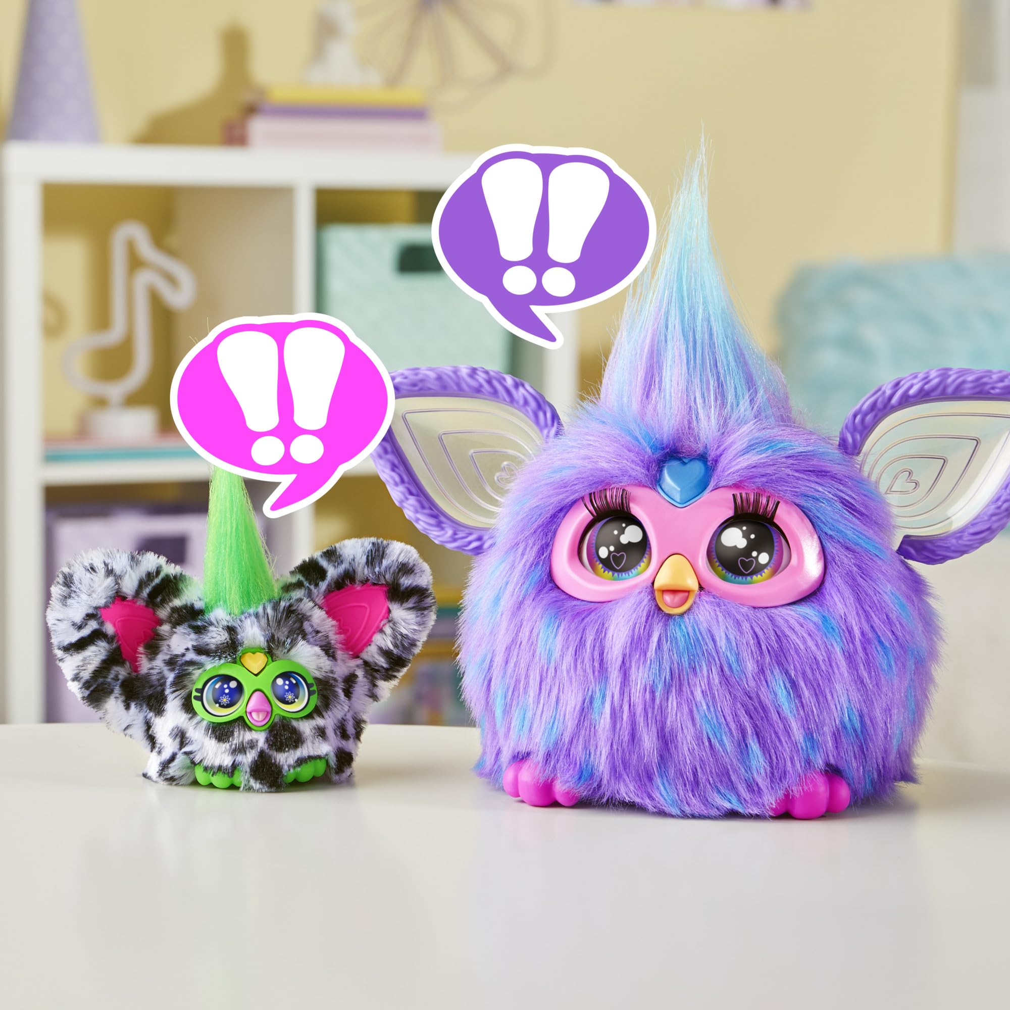 Furby Moo-Boo Interactive Plush Toy - 45+ Sounds & Music | Peekaboo Ears | 2 Keychain Clips | Ages 6+ 6