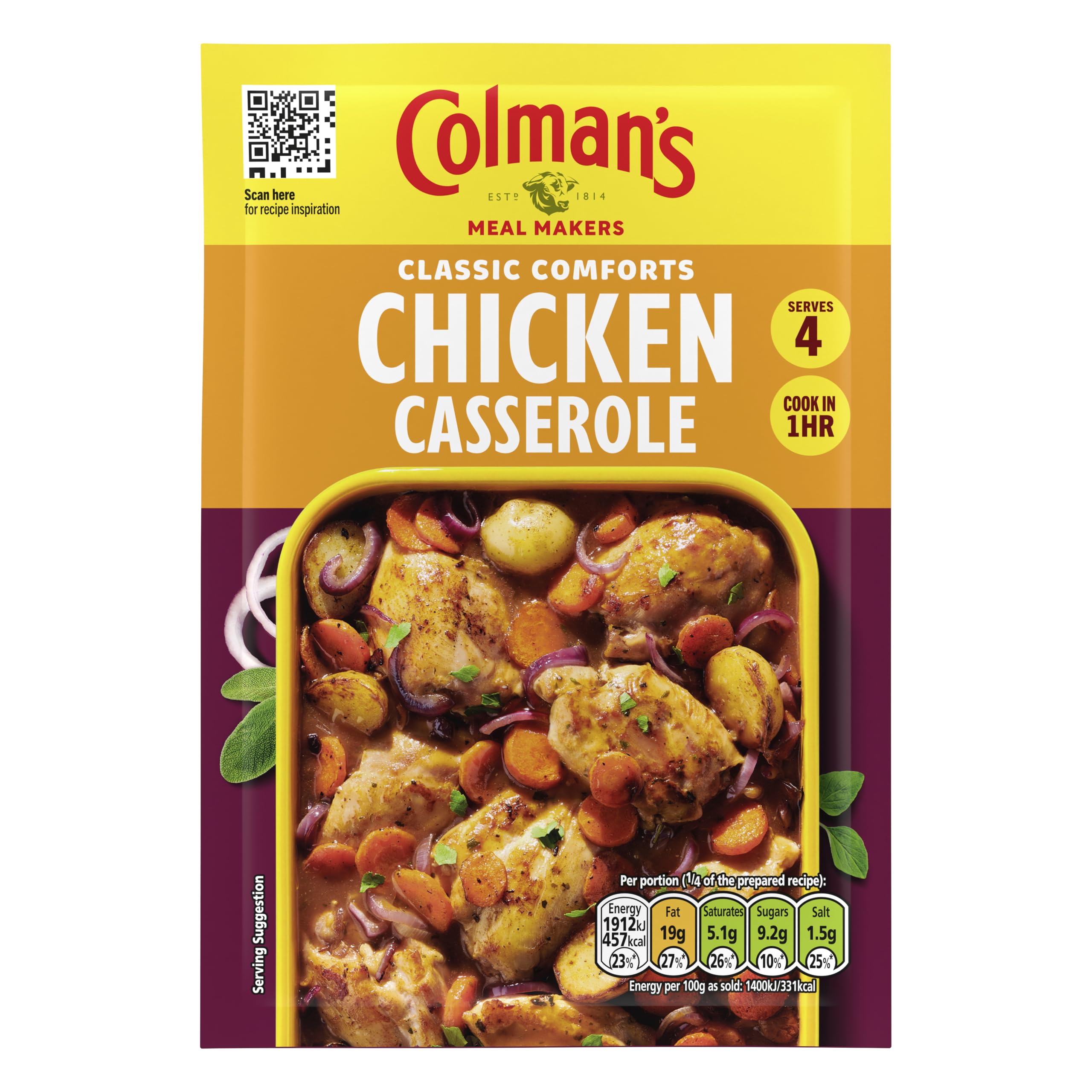 Colman's Chicken Casserole Seasoning Mix, 40g - Poultry Seasoning with Herbs & Onions