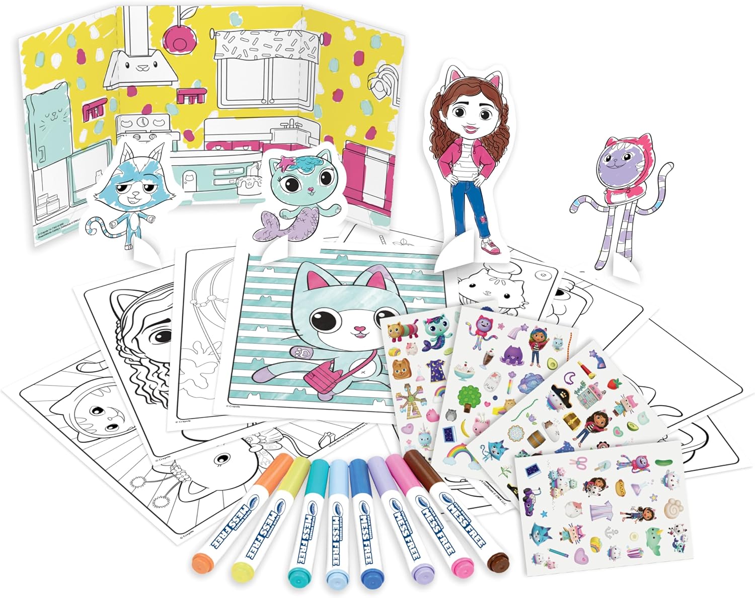 Crayola Color Wonder Activity Kit - Gabby's Dollhouse Mess-Free Coloring Playset 6