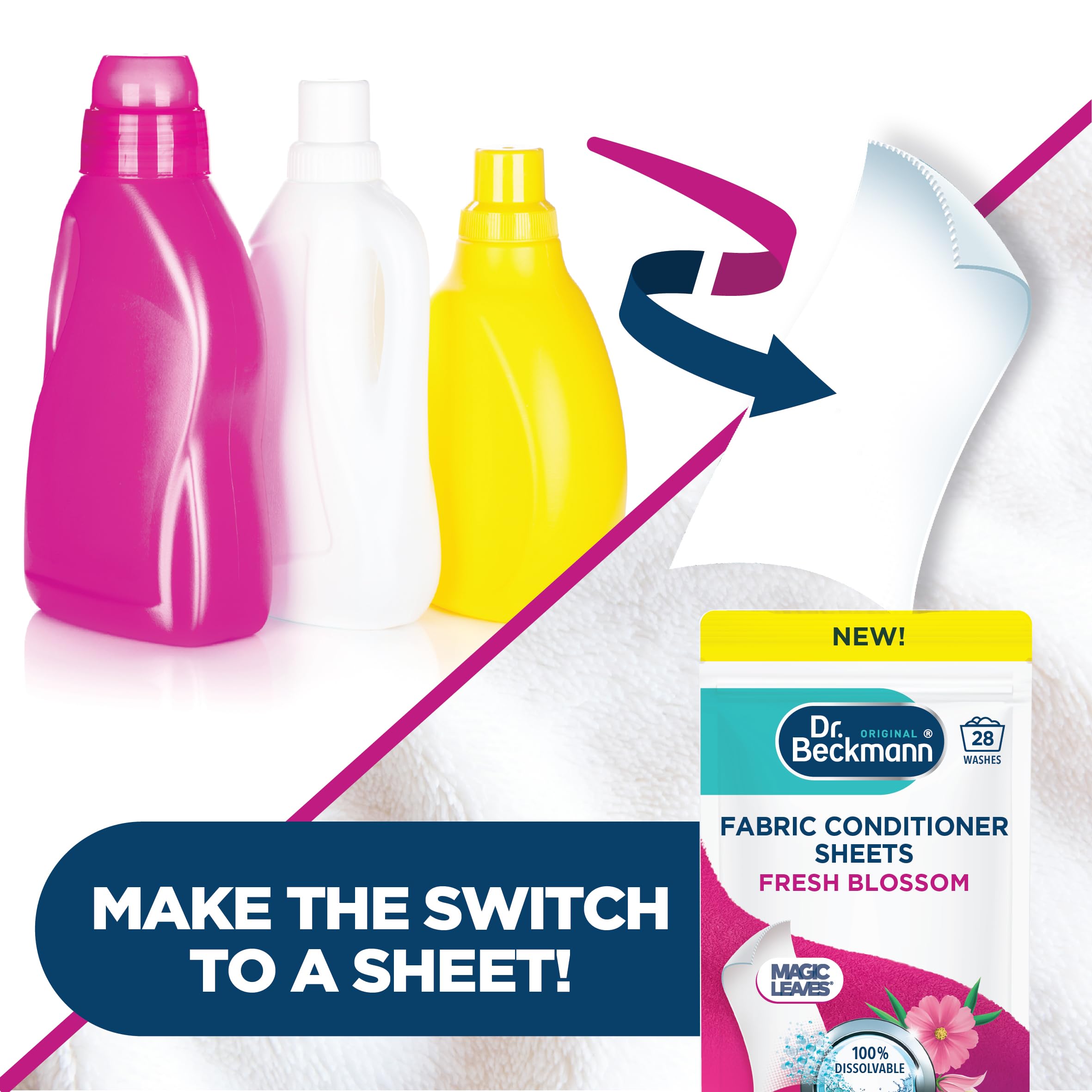 Dr. Beckmann Fabric Conditioner Sheets - Fresh Blossom Scent (75% Less Packaging) 3