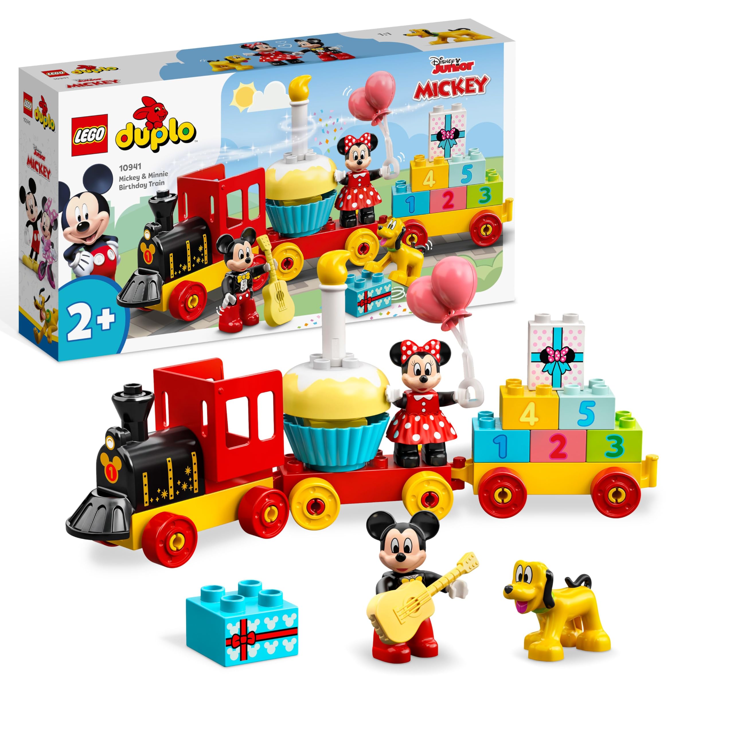 LEGO 10941 DUPLO Disney Mickey & Minnie Birthday Train Toy for Toddlers 2+ | 22 Pieces