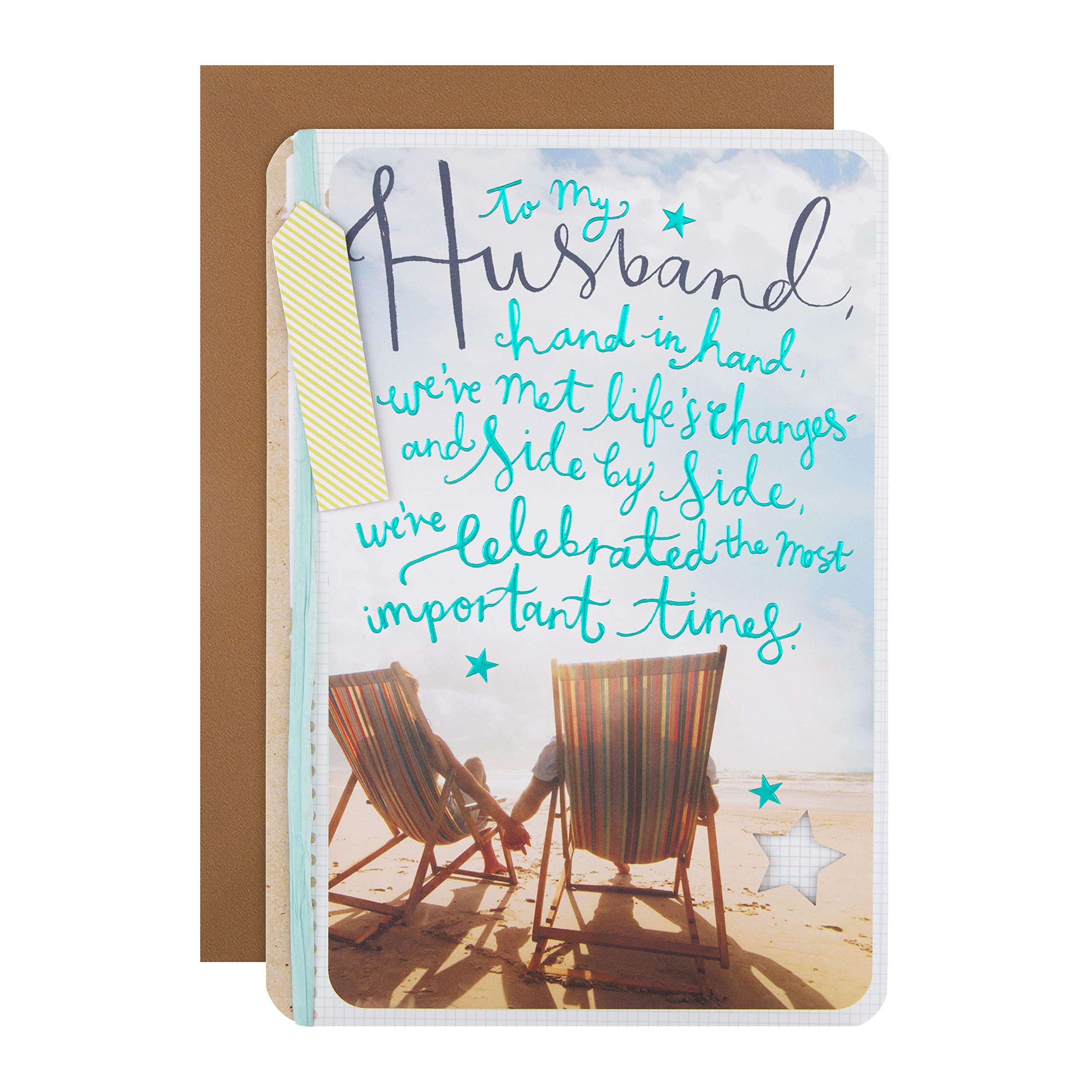 Hallmark Husband Birthday Card with Die Cut & Foil Details | 22.8 cm x 15.9 cm 1