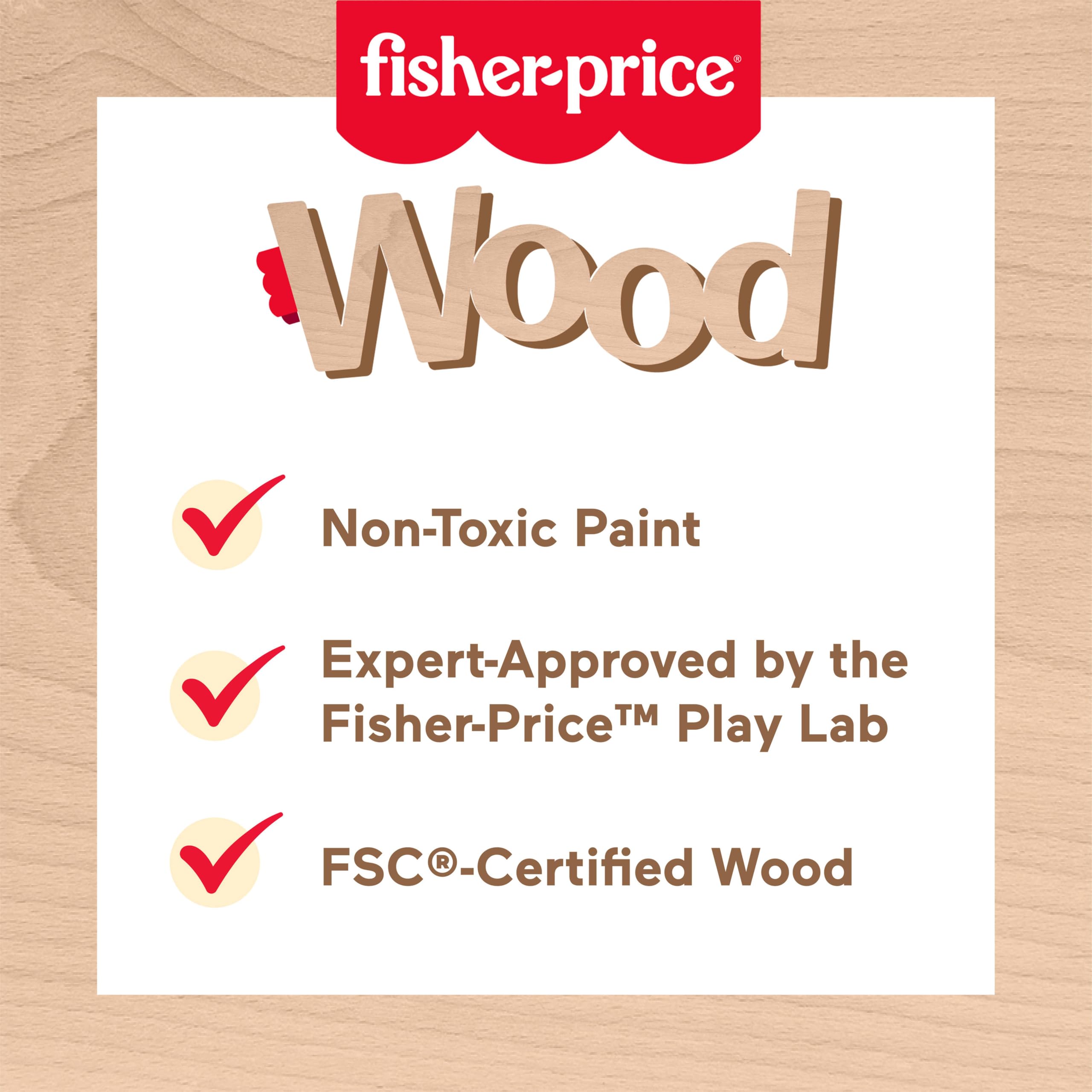 Fisher-Price Wooden Ring Stacker Toy - 10-Piece Educational Stacking Set for Toddlers 18+ Months 7