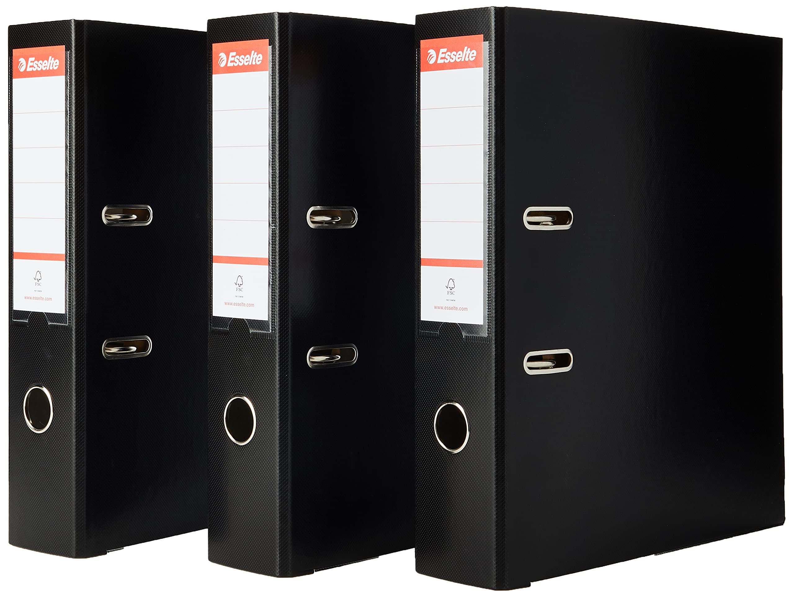 Esselte A4 Lever Arch File, 3-Pack, 550 Sheets Capacity, Durable PP Plastic