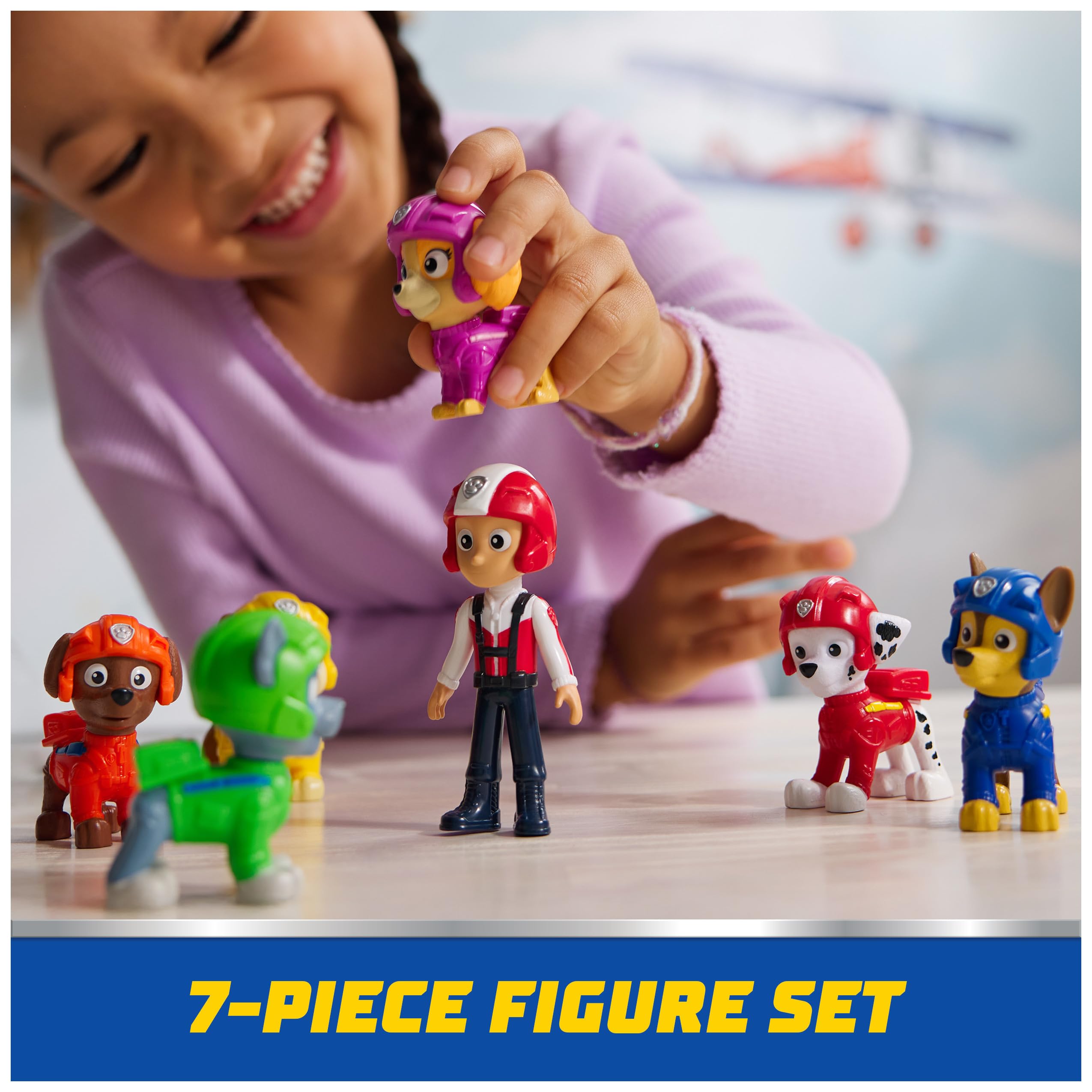 Paw Patrol Air Rescue Toy Figures Gift Pack - 7 Collectible Action Figures for Kids 3