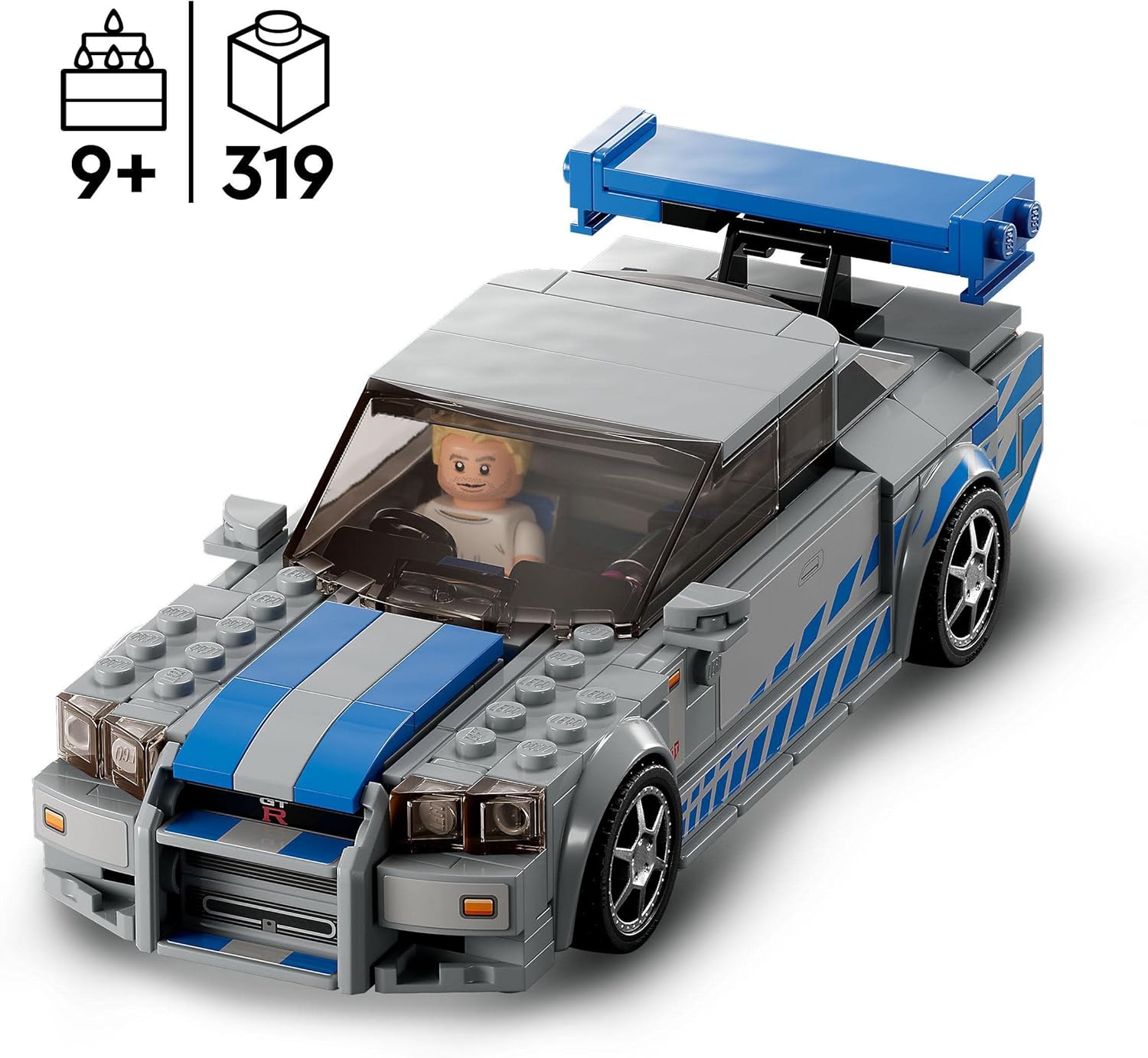 LEGO Speed Champions Nissan Skyline GT-R (R34) Race Car - 319-Piece Building Set for Ages 9+