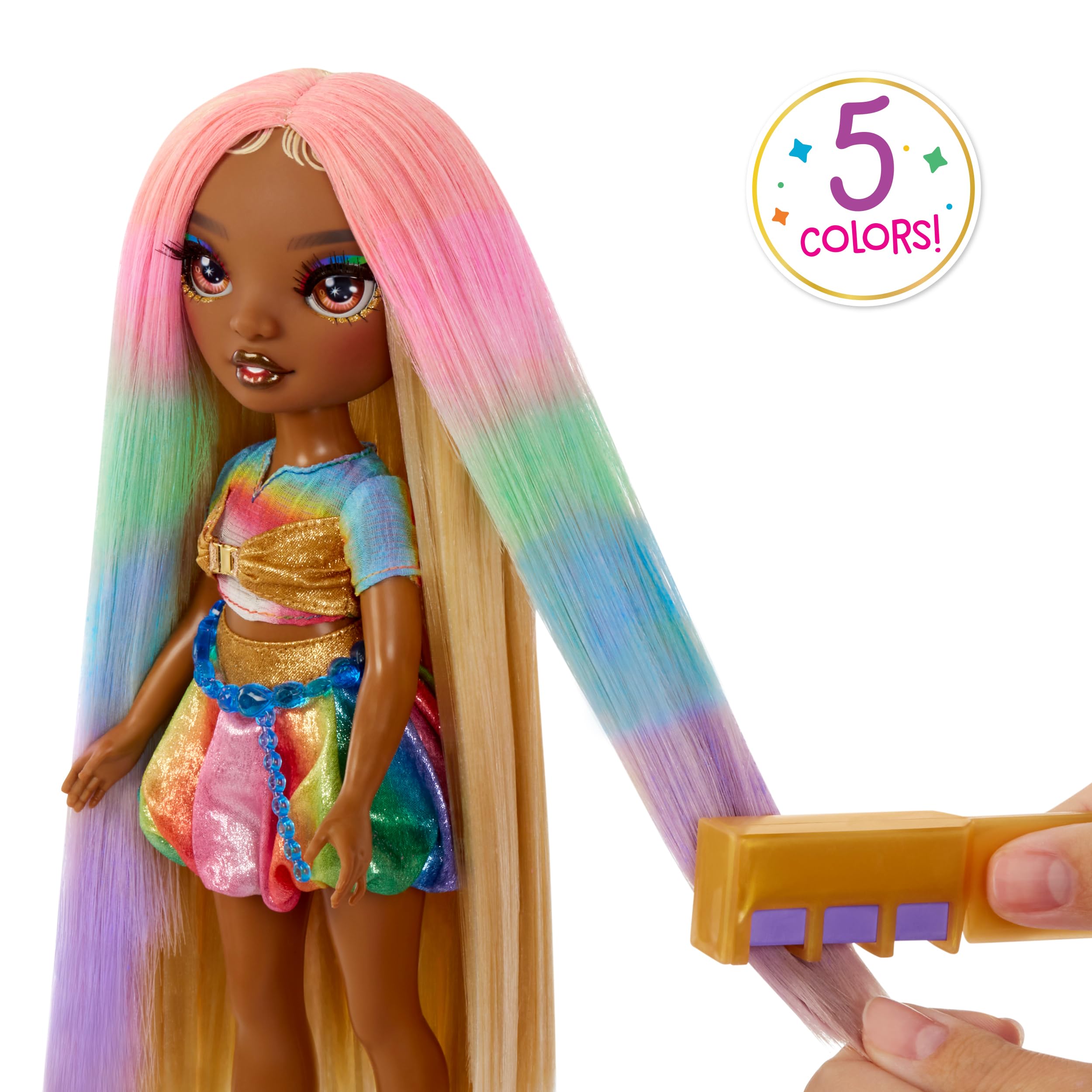 Rainbow High Meline Doll & Hair Chalk Styling Kit - 28 cm Rainbow & Gold Fashion Doll 5