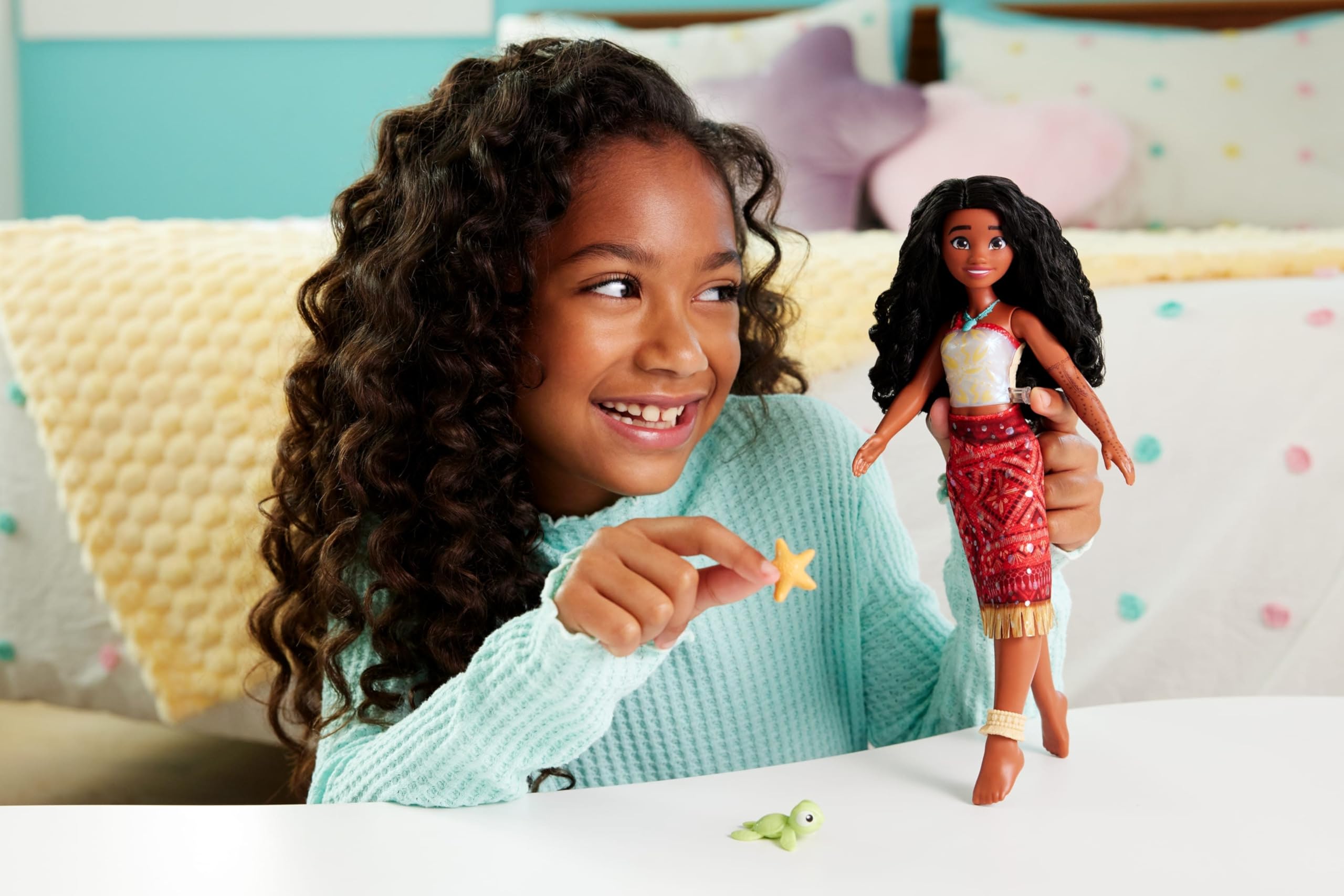 Swimming Tautai Moana Fashion Doll - Color-Change Bodice & Kicking Legs, Inspired by Disney Moana 2, Ages 3+ 4