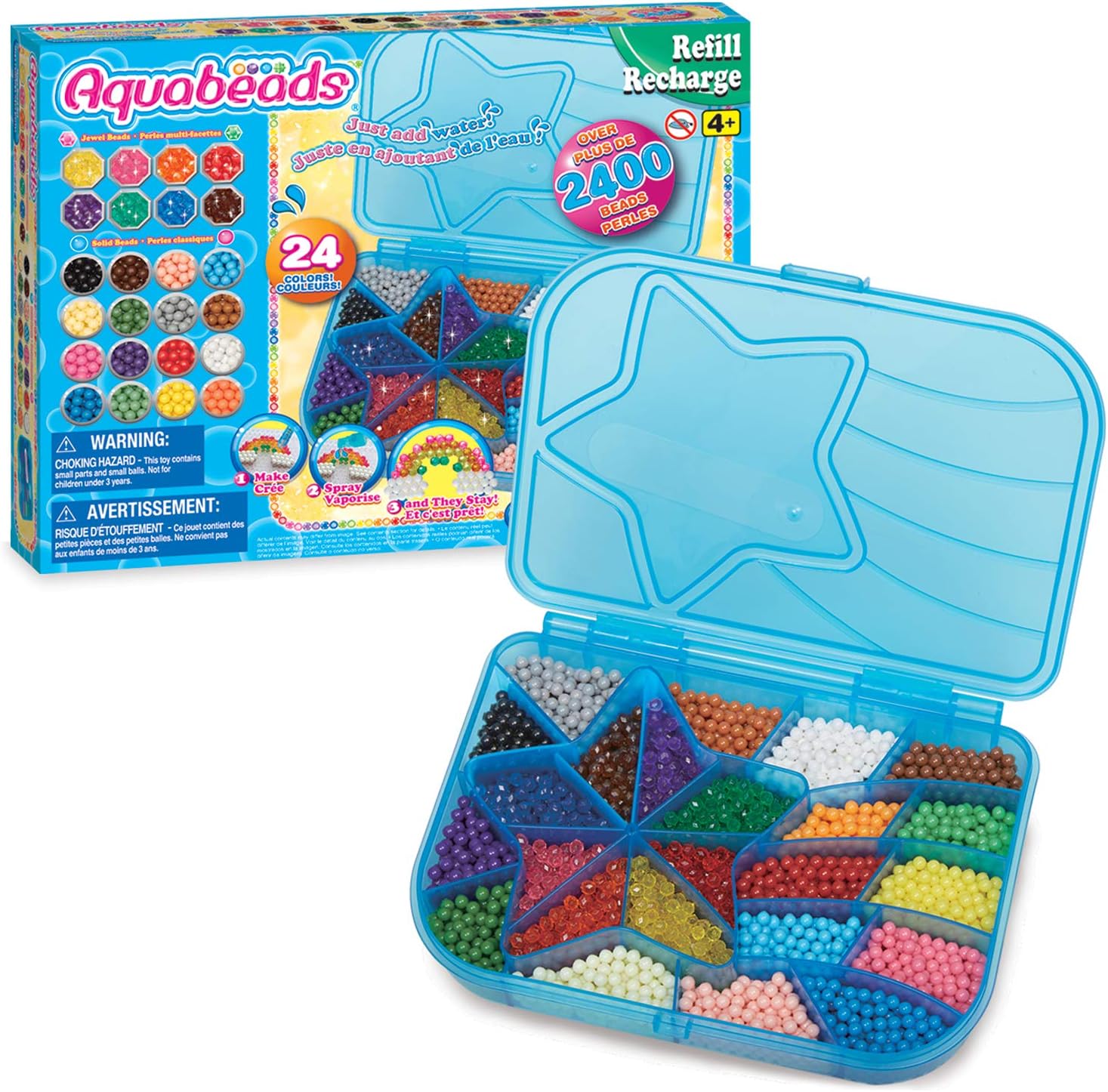 Aquabeads Mega Bead Set AB31502 - 2400 Beads in 24 Colors Craft Kit