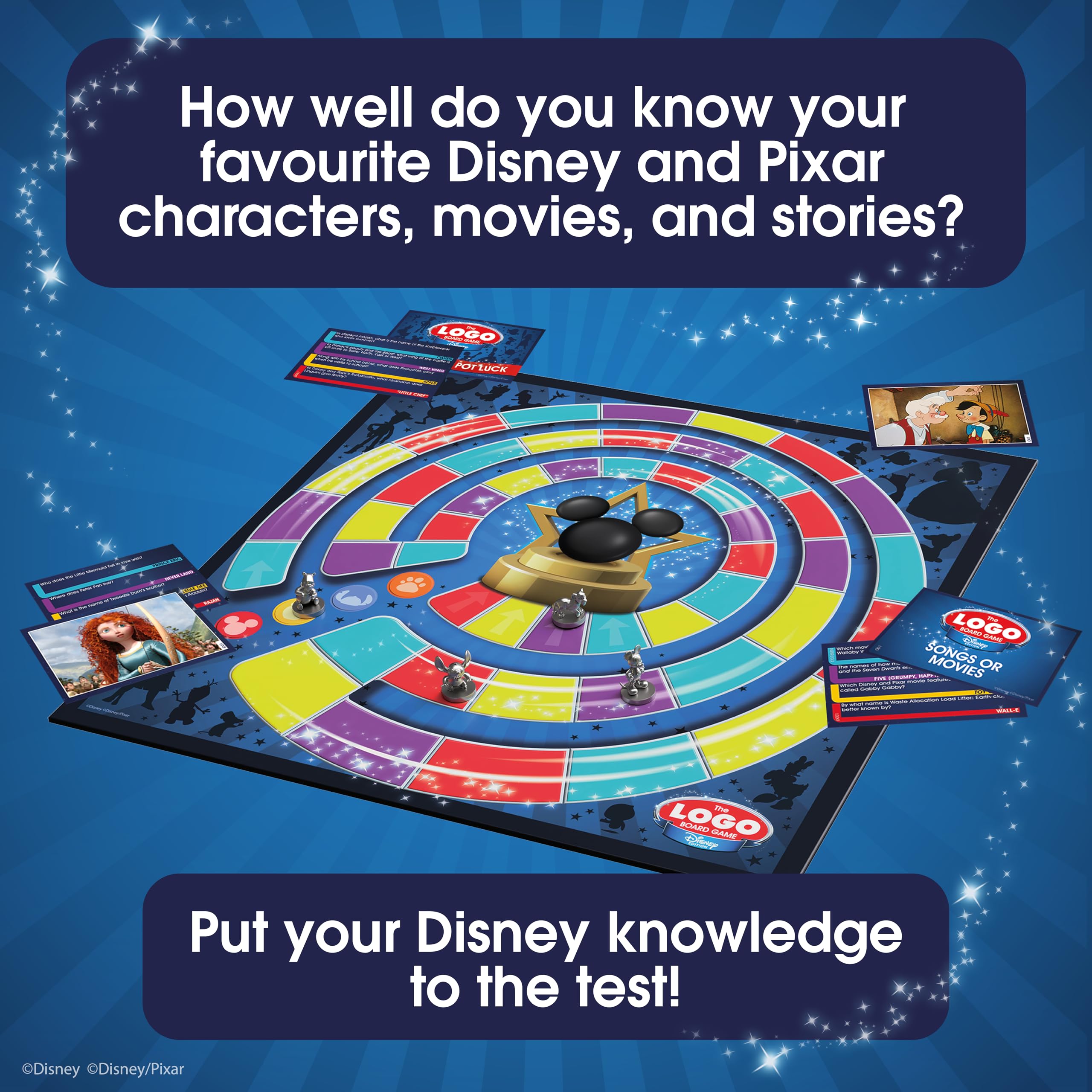 Tomy The LOGO Board Game Disney Edition - Family Trivia Game with 400 Cards