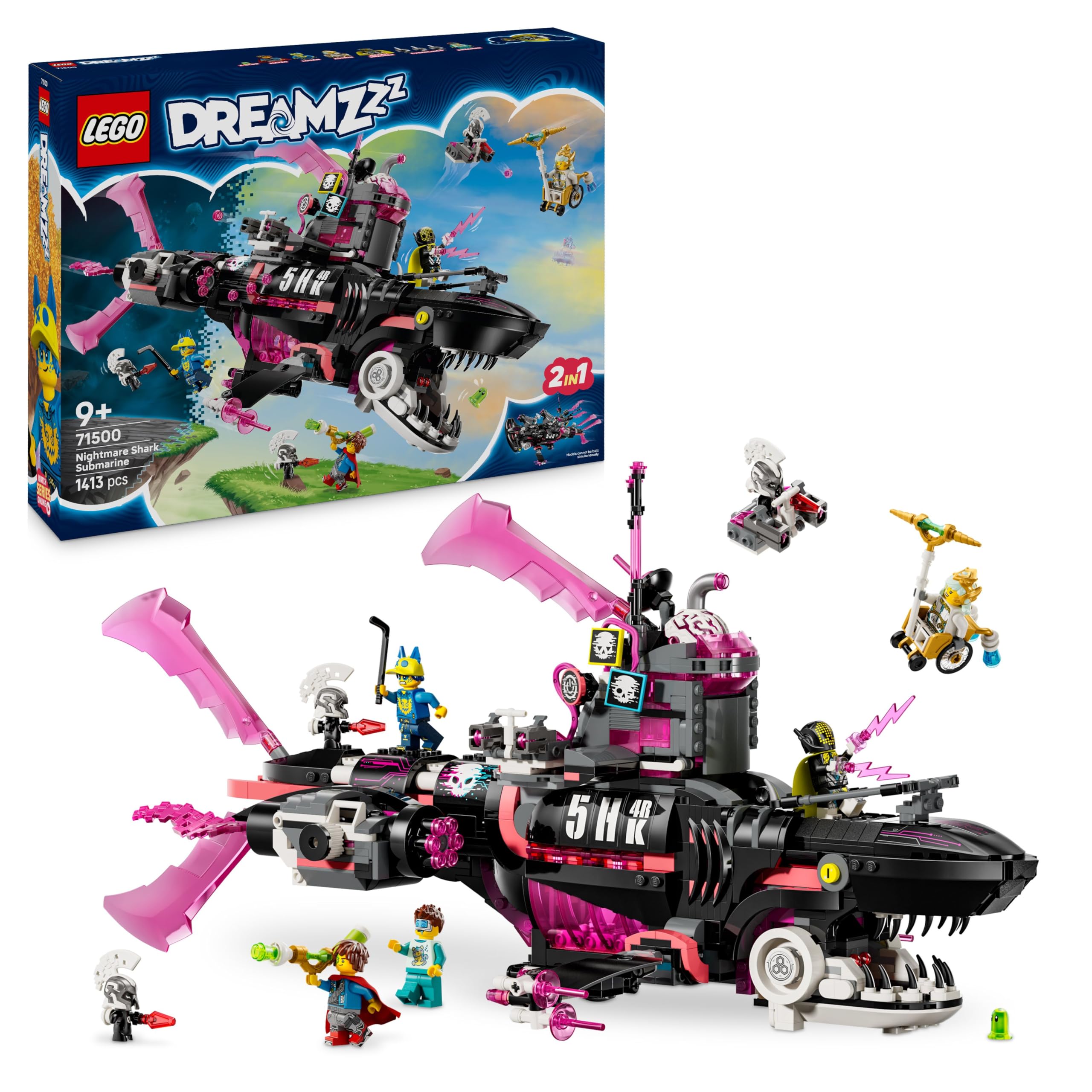 LEGO DREAMZzz Nightmare Shark Submarine Toy 71500 - 2in1 Modular Set for Ages 9+
