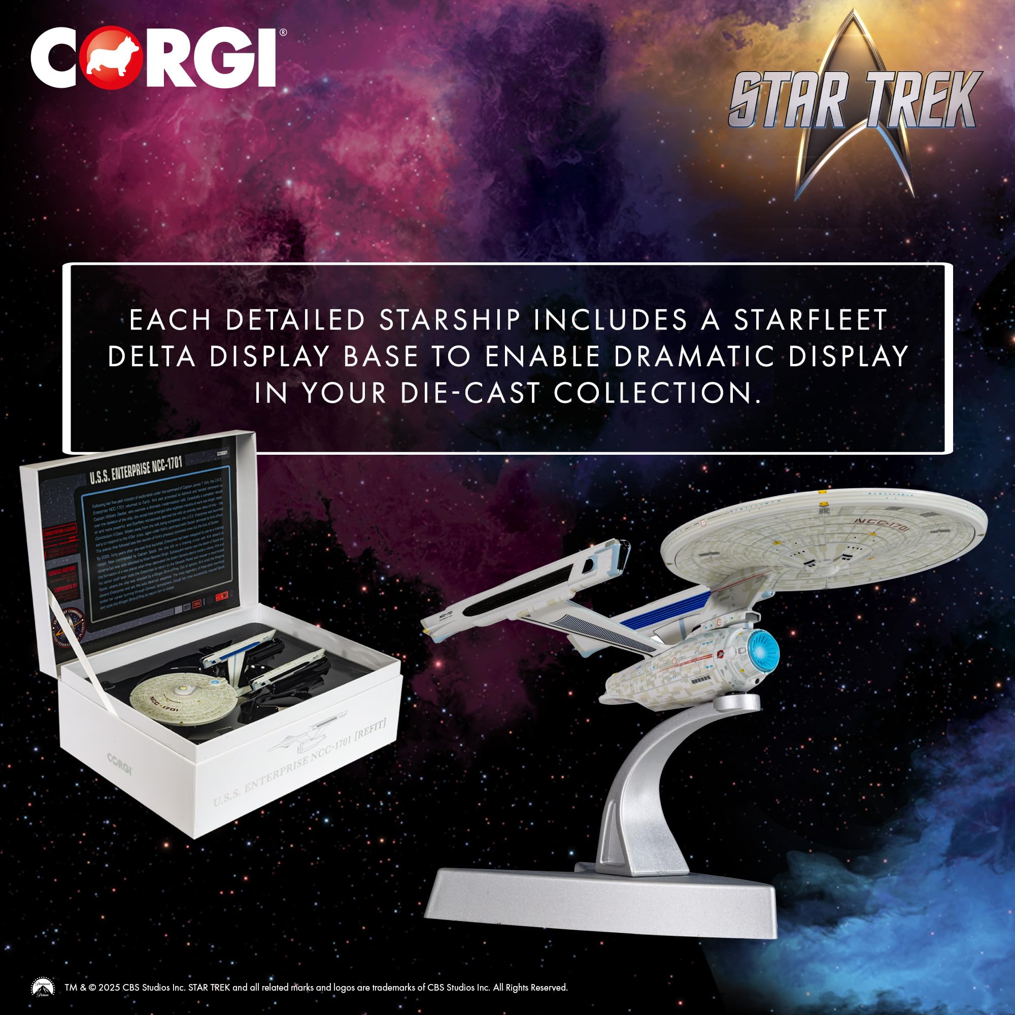 Corgi CC98001 Star Trek USS Enterprise NCC-1701 Refit Model - Constitution II-Class Diecast Display (Star Trek II: The Wrath of Khan) 12