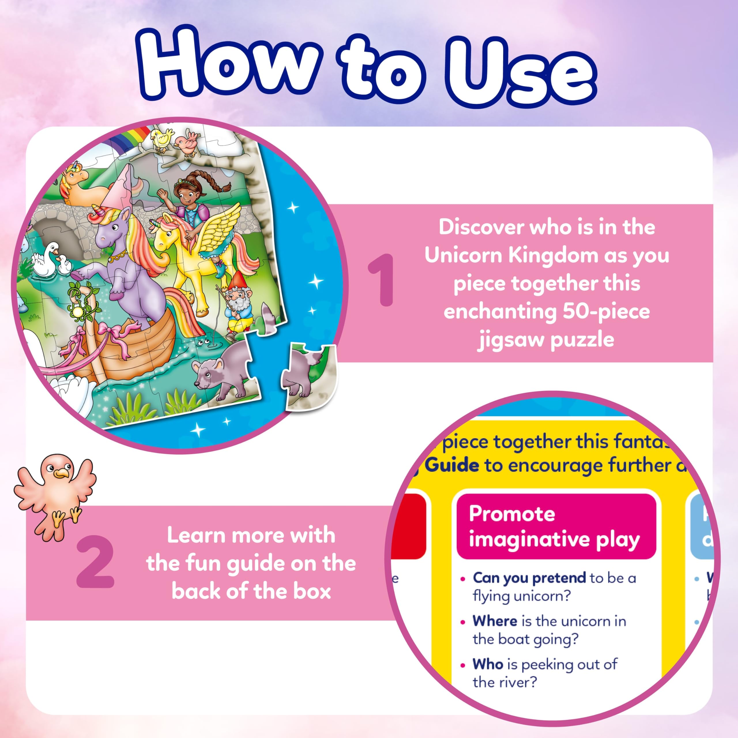Orchard Toys Unicorn Kingdom Jigsaw Puzzle - 50-Piece Shaped Puzzle for Ages 4+ 4