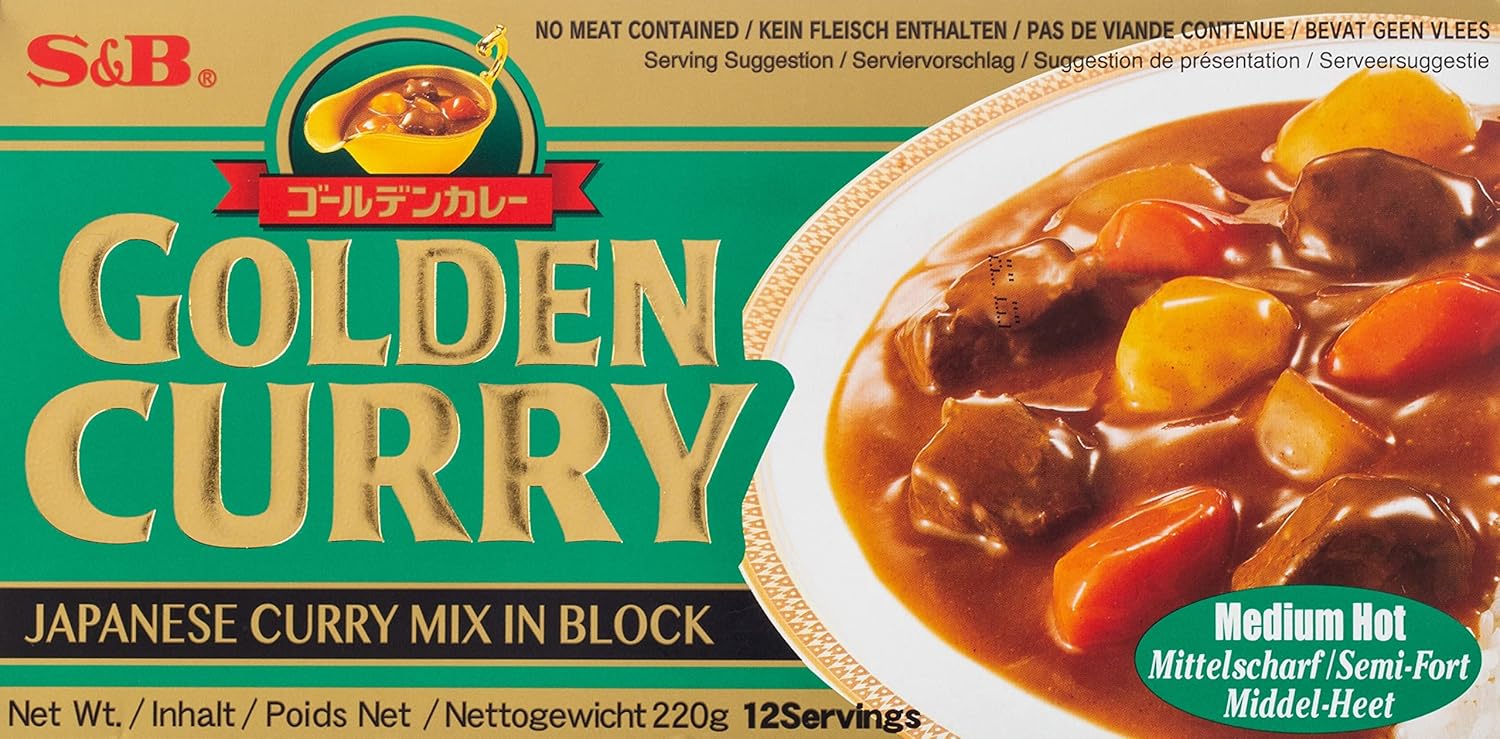 S&B Golden Curry Medium Hot 220g (Pack of 2)