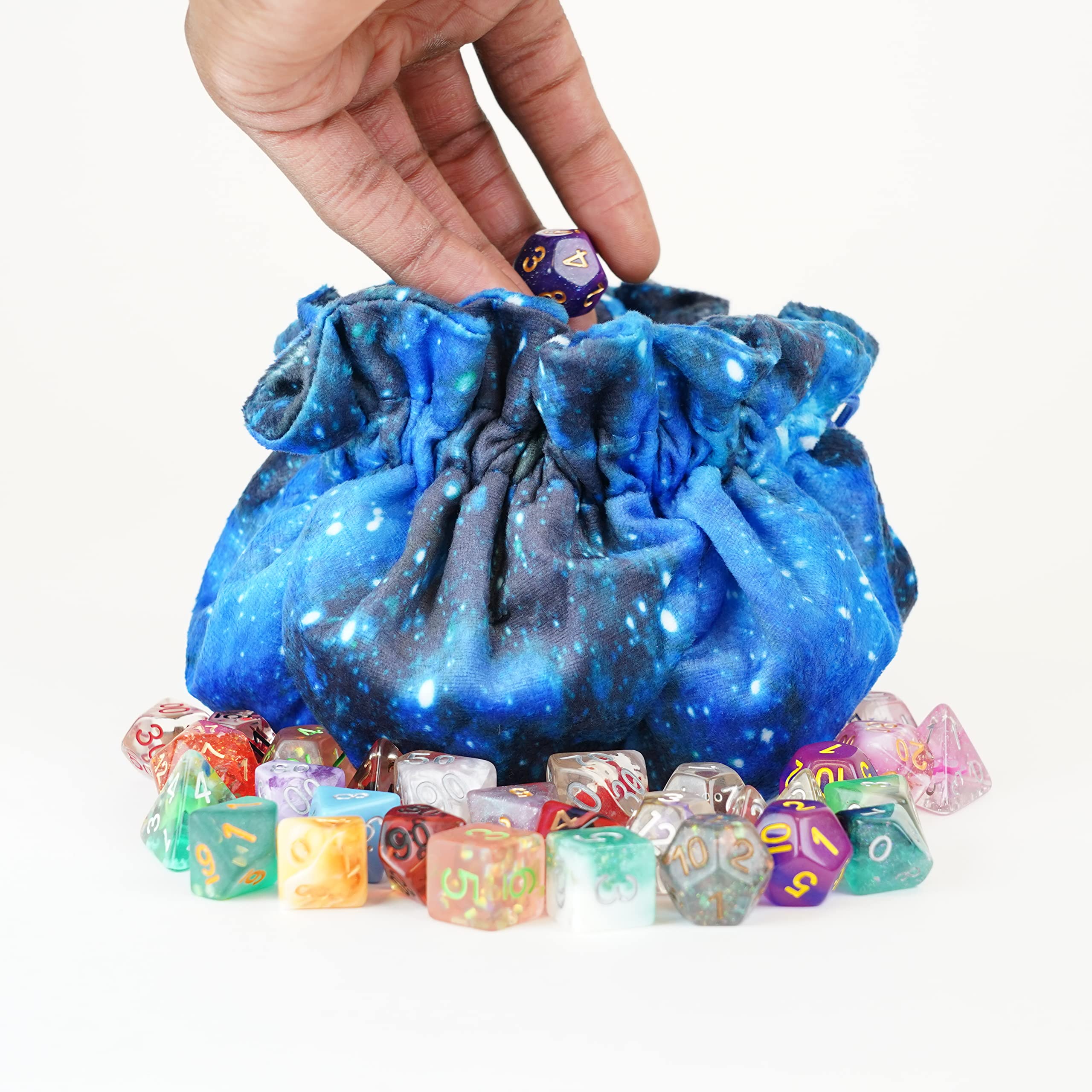 Metallic Dice Games Galaxy Velvet Dice Bag with Pockets 3