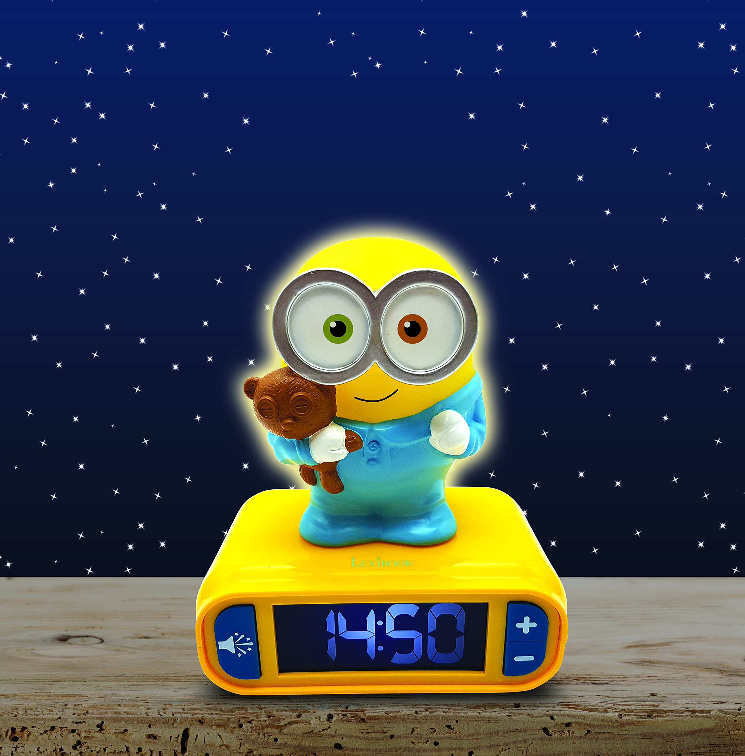 LEXIBOOK Minions Digital Alarm Clock with Night Light - Bob Light-Up Feature, Snooze & Sound Effects 7