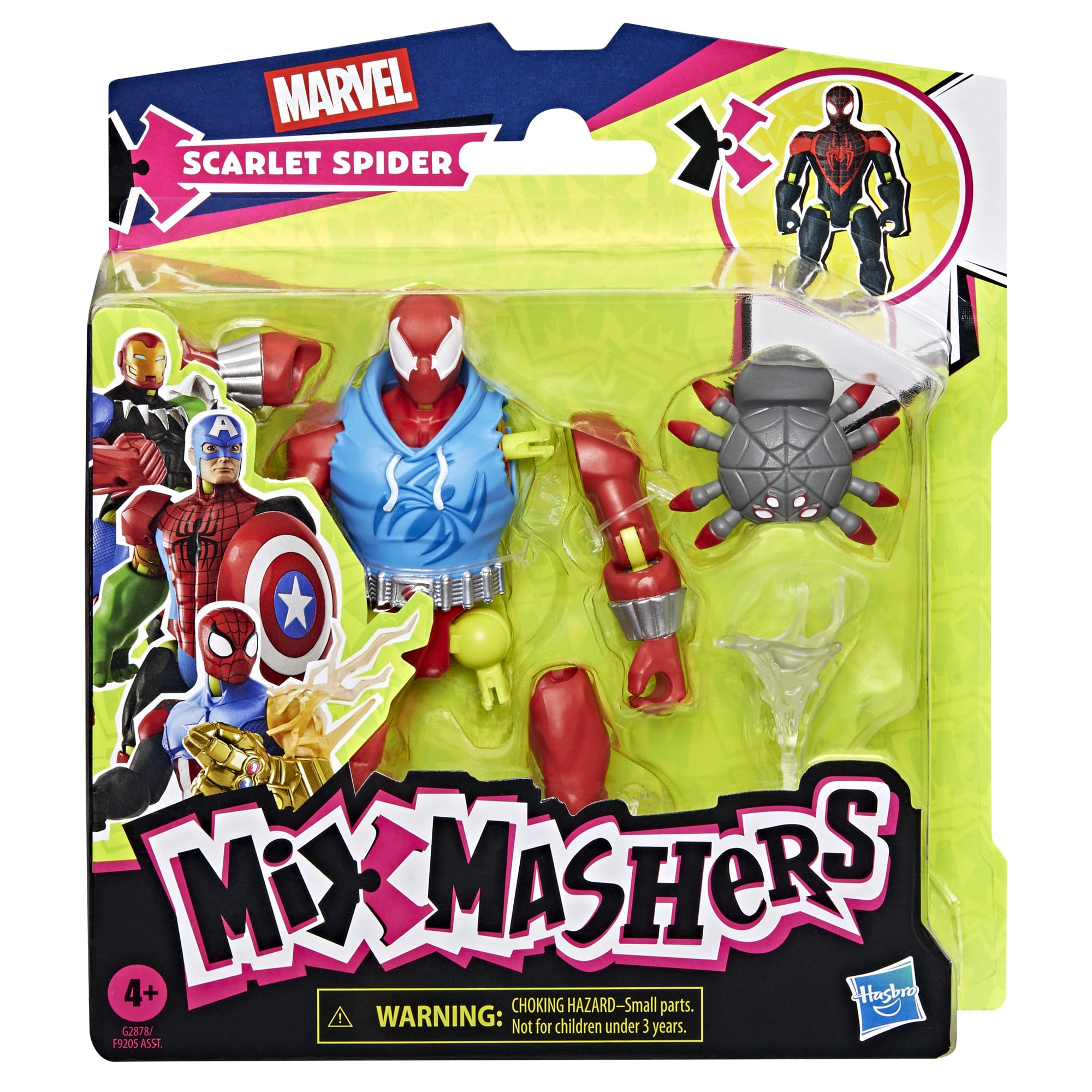 SPIDER-MAN MixMashers Scarlet Spider Action Figure - 5 Inch Scale, Interchangeable Parts | Ages 4+ 2