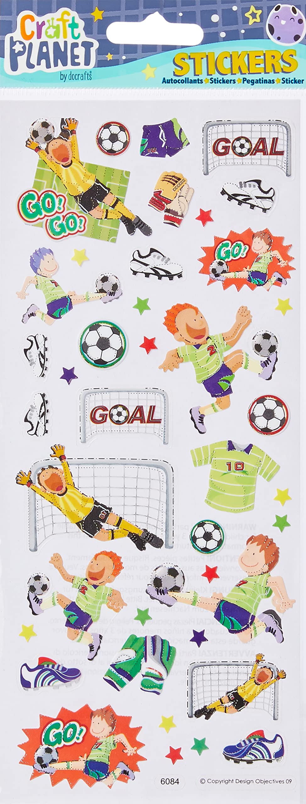 Craft Planet Football Match Stickers - Assorted Fun Stickers for Kids Craft Projects