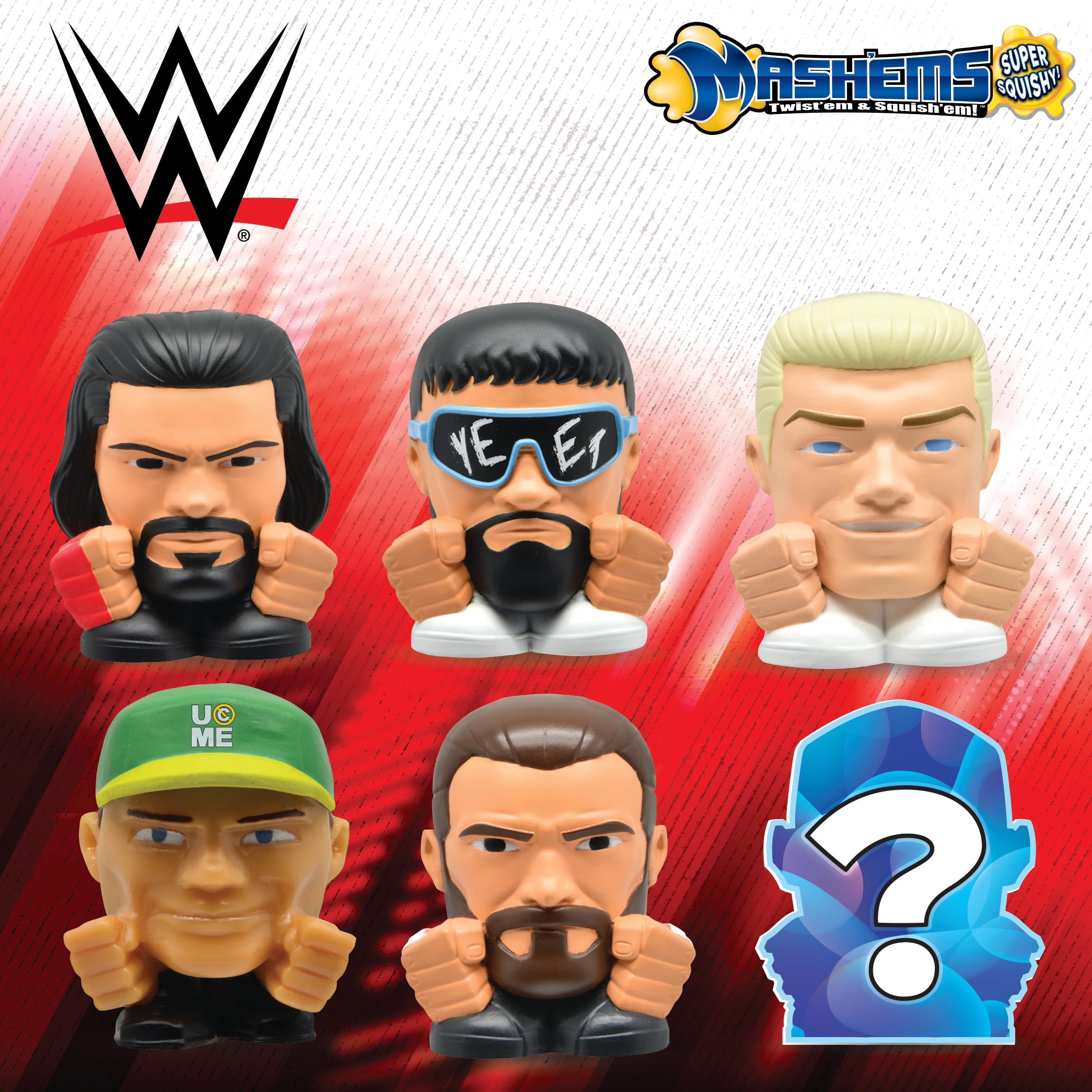 Mash"Ems WWE Squishy Collectible Figures - 6 to Collect, Ages 4+ 3