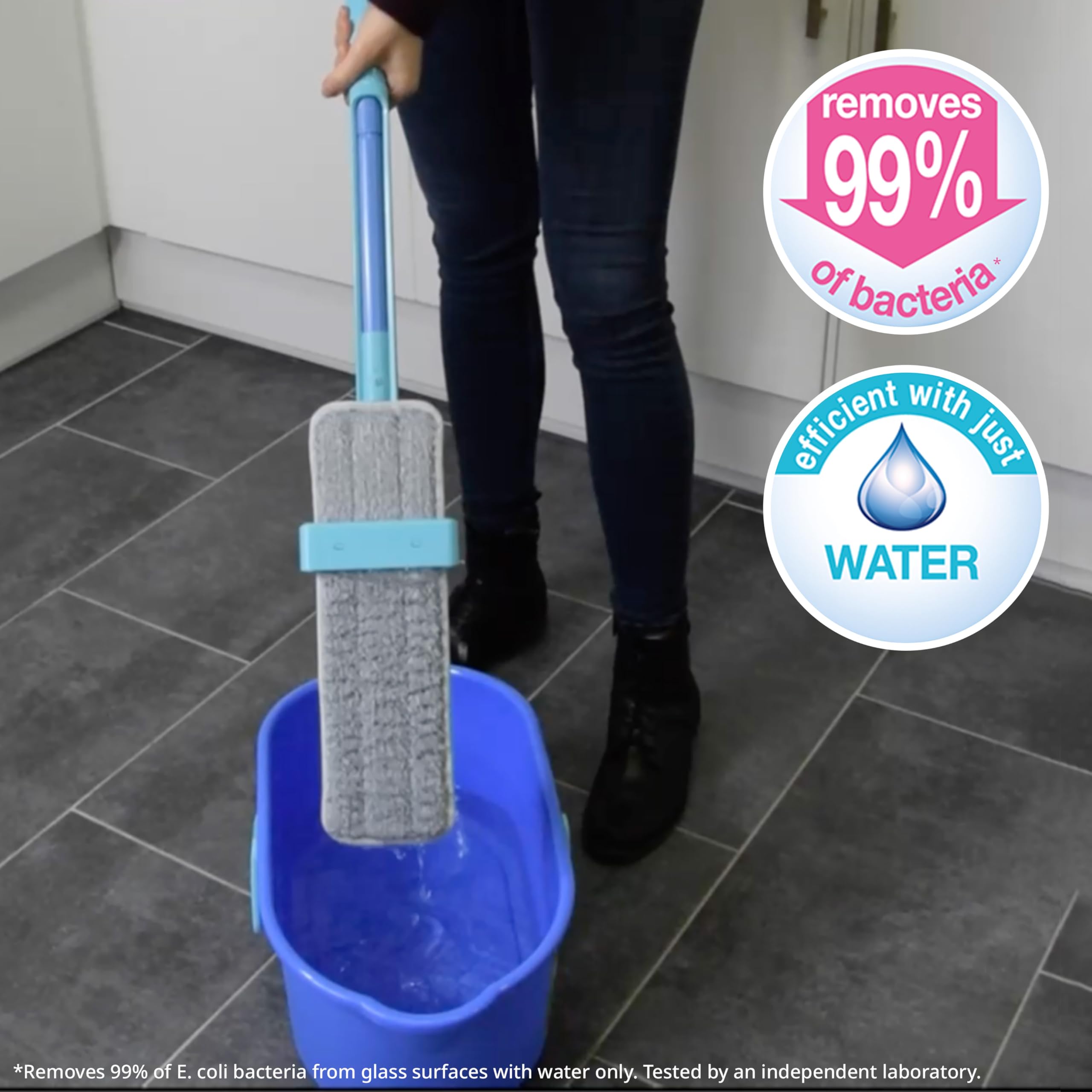 Spontex Easy System Max+ Microfibre Flat Mop with Integrated Wringing System 6