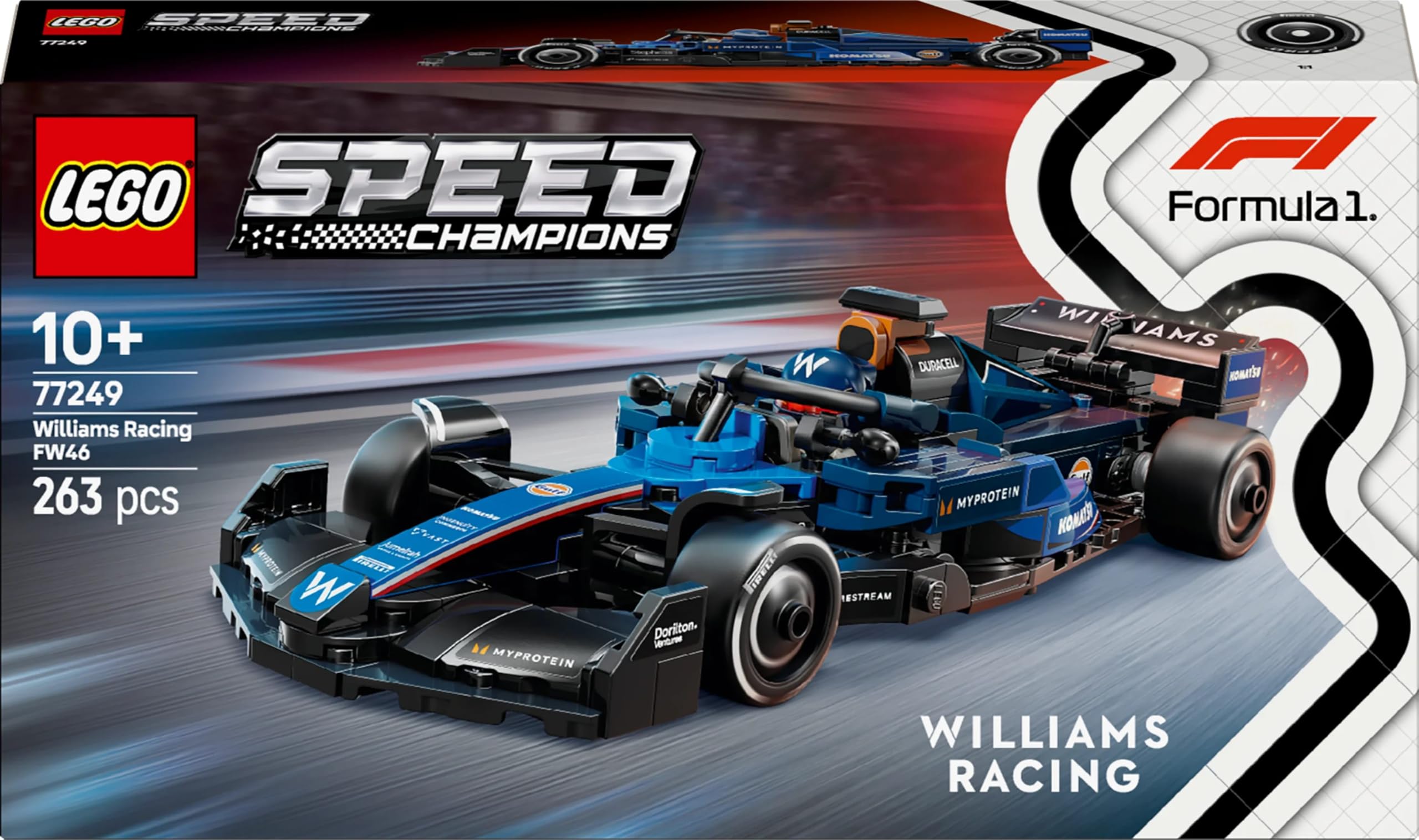 LEGO Speed Champions Williams Racing FW46 F1 Race Car Toy with Driver Minifigure - Building Set for 10+ 4