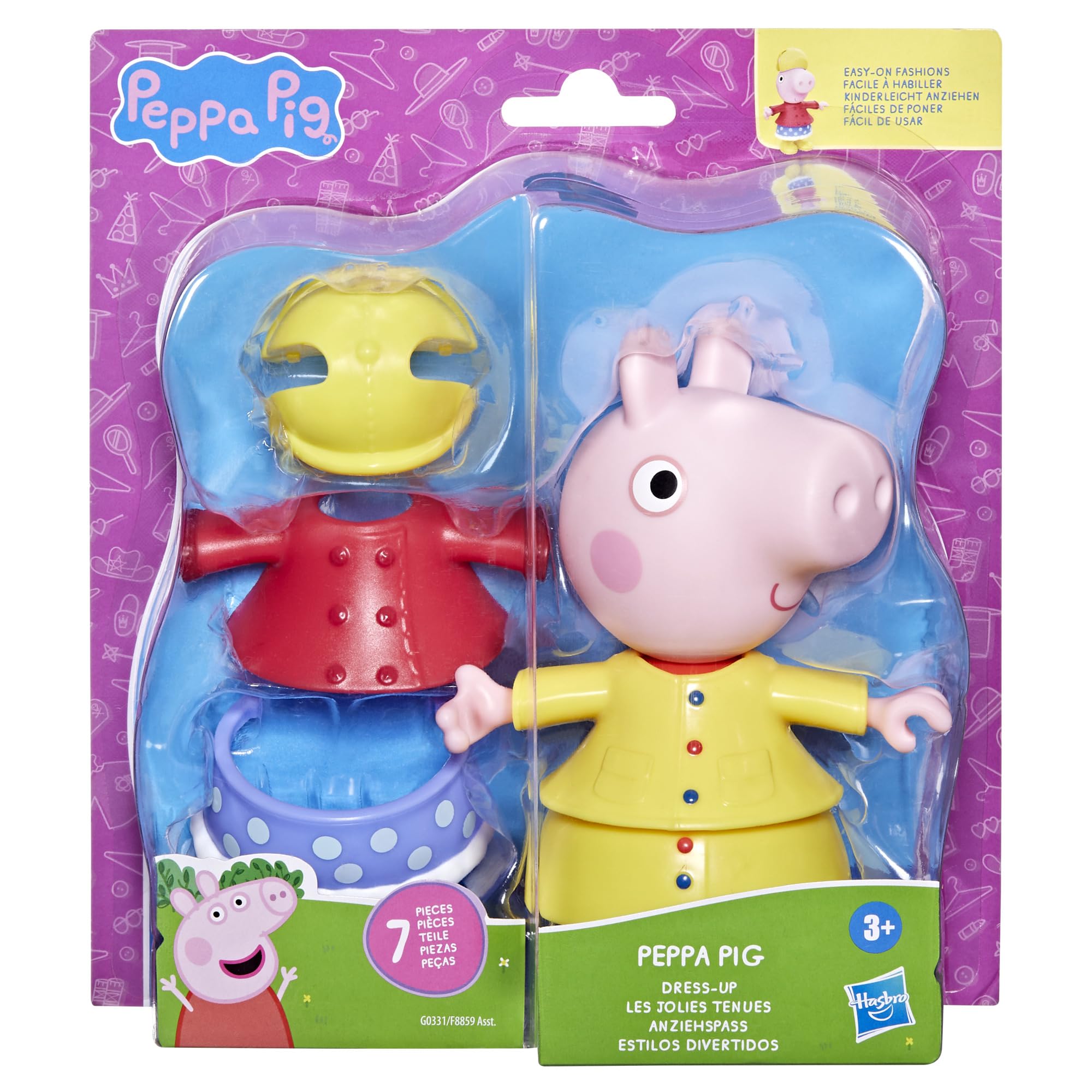 Peppa Pig Dress-Up Figure - 15 cm Doll with 6 Rain & Snow Accessories for Imaginative Play 9