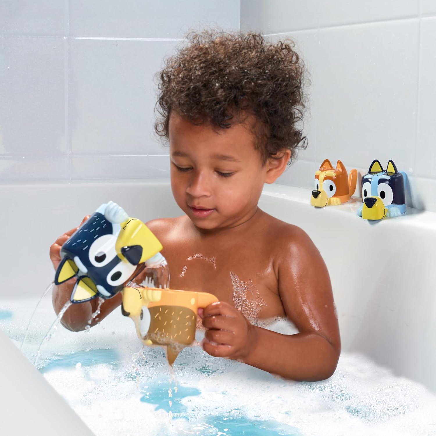 TOMY Toomies Bluey's Family Pourers - Nesting, Stacking & Pouring Bath Cups for Toddlers 18M+ 5