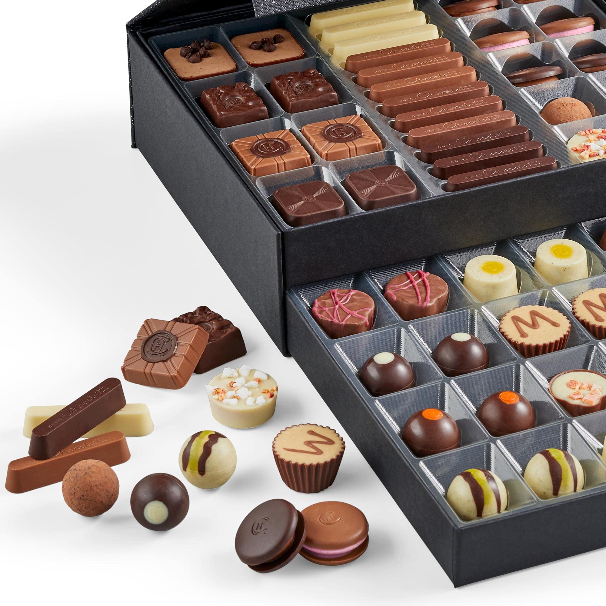 Hotel Chocolat Classic Cabinet 600g - Assorted Milk, Dark & White Chocolates 5