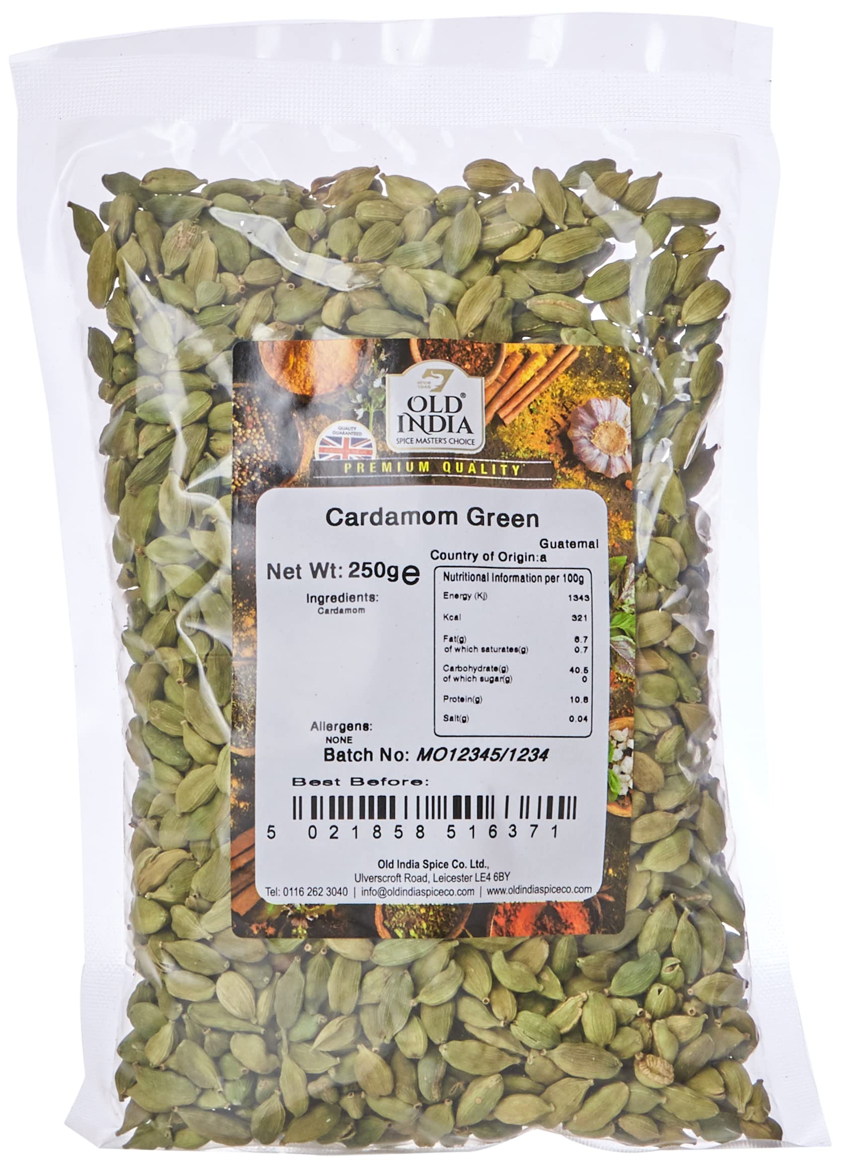 Old India Green Cardamom Seeds - 100% Natural Whole Spice | 250g Pack 1