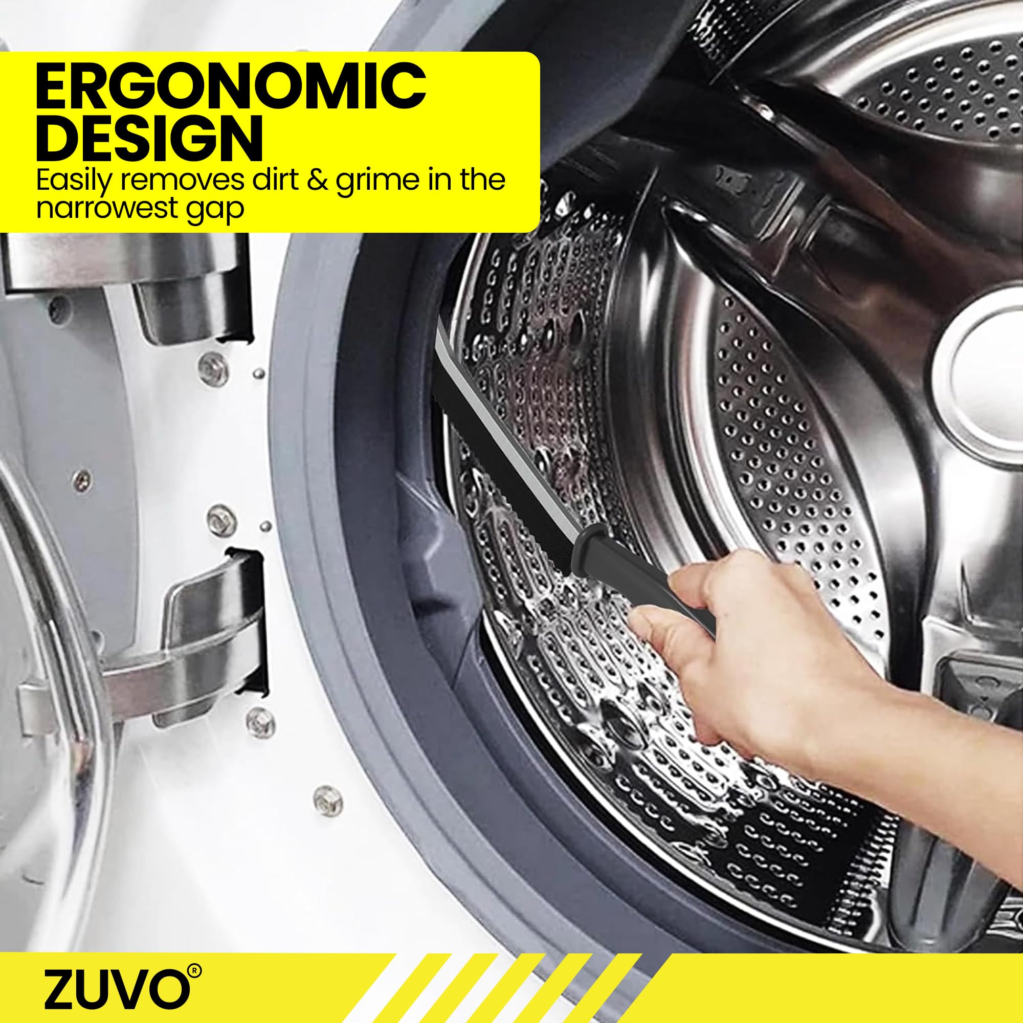 Zuvo Crevice Brush Set (2 Pack) – Hard Bristle Cleaning Tool for Grout, Gaps & Tight Spaces 6