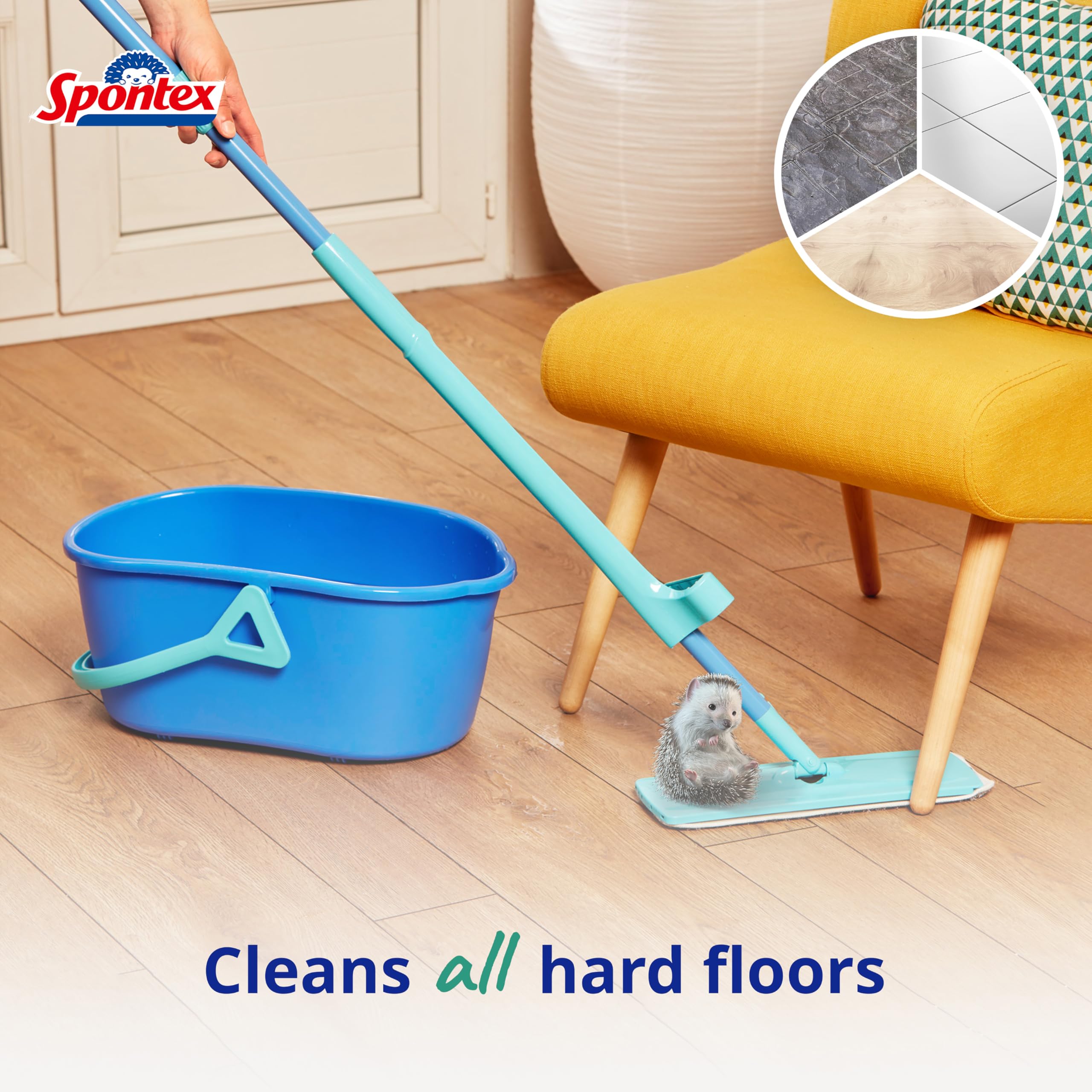 Spontex Easy System Max+ Microfibre Flat Mop with Integrated Wringing System 5