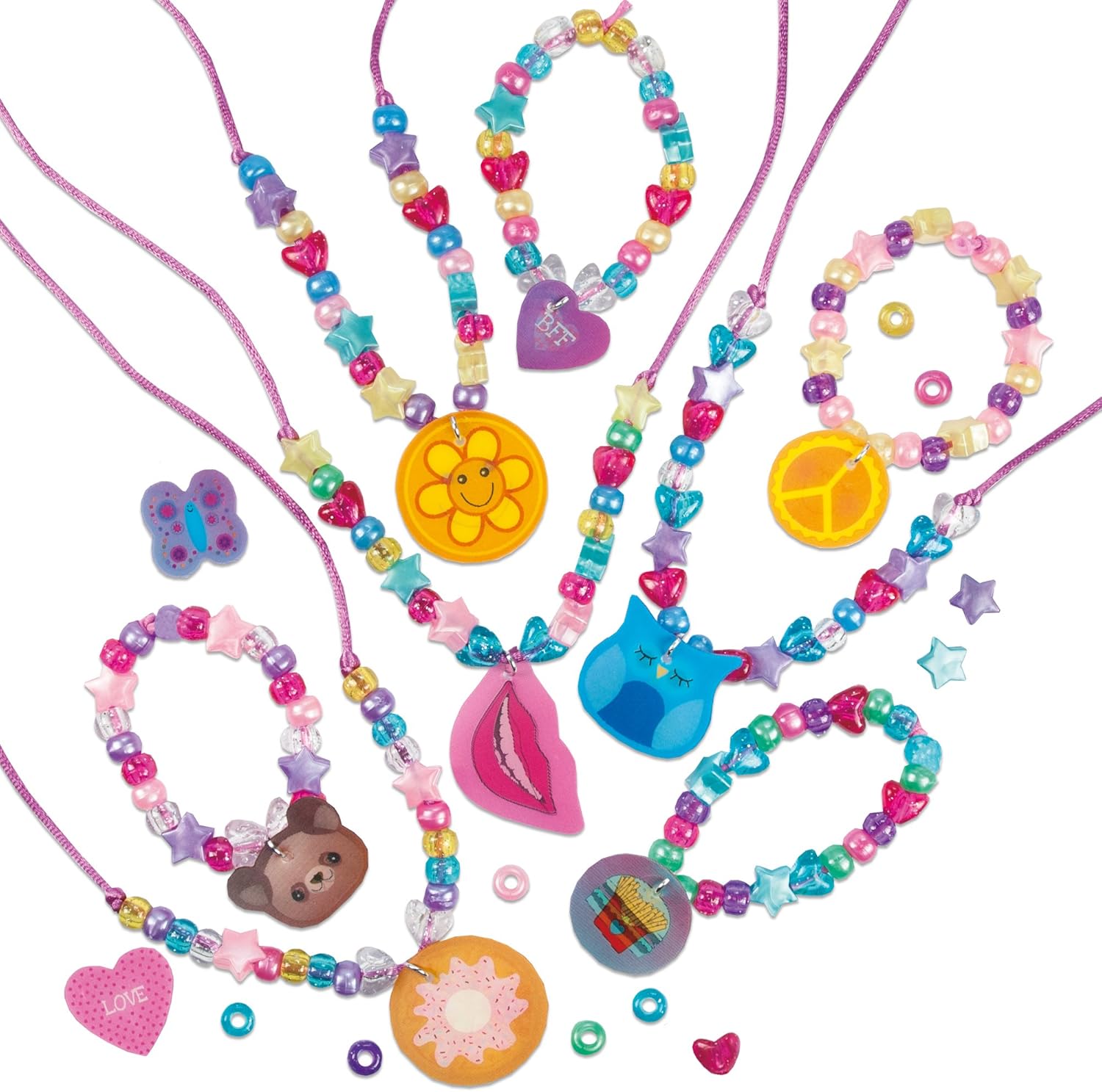 Galt Flip Jewellery Craft Kit - Picture Changing Discs & 200 Beads for Kids 5+